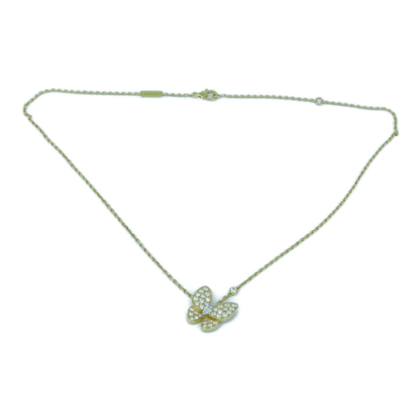 Van Cleef &amp; Arpels 18K黄金Two Butterfuly Pandent项链