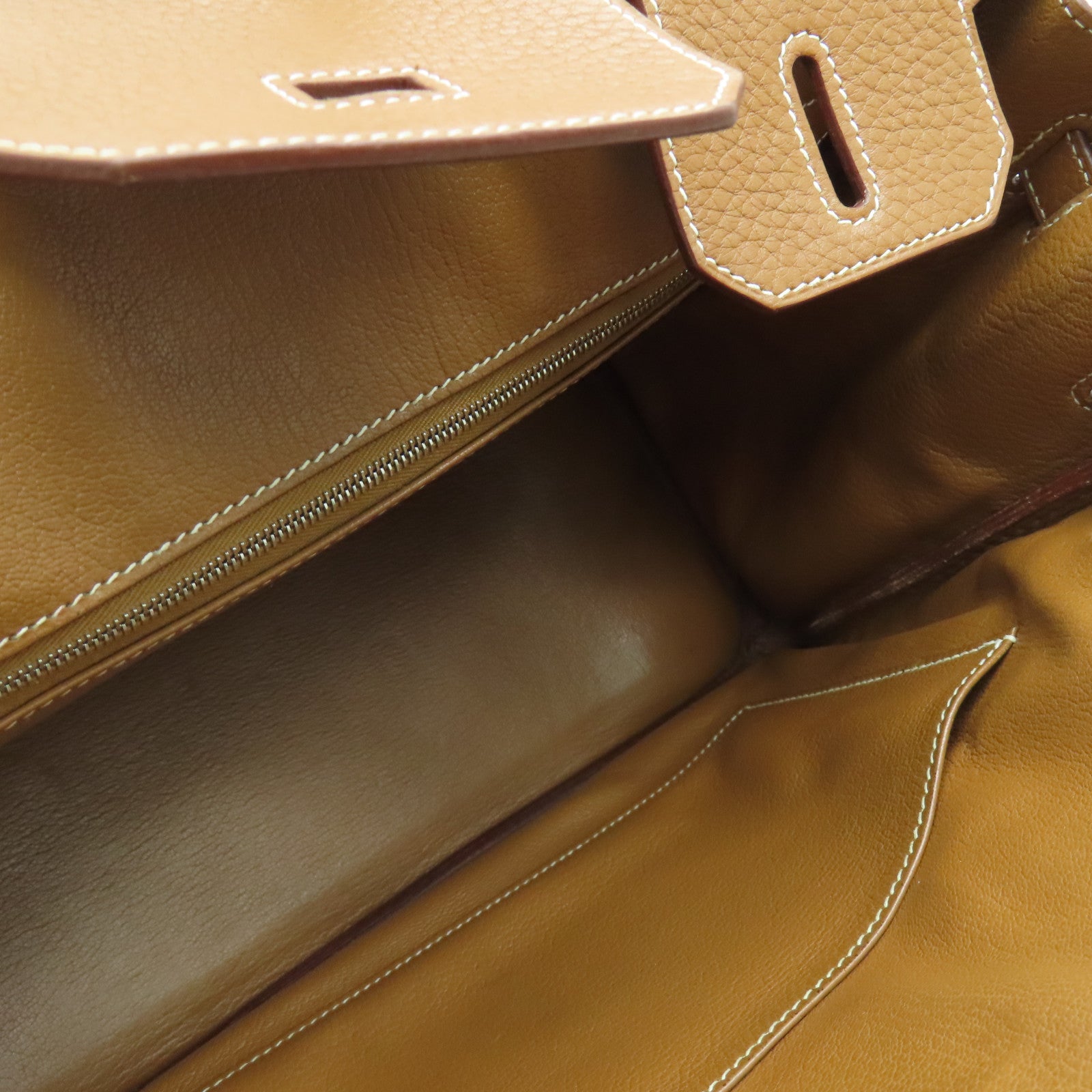 HERMES Clemence皮革Birkin 30銀扣手挽袋啡色