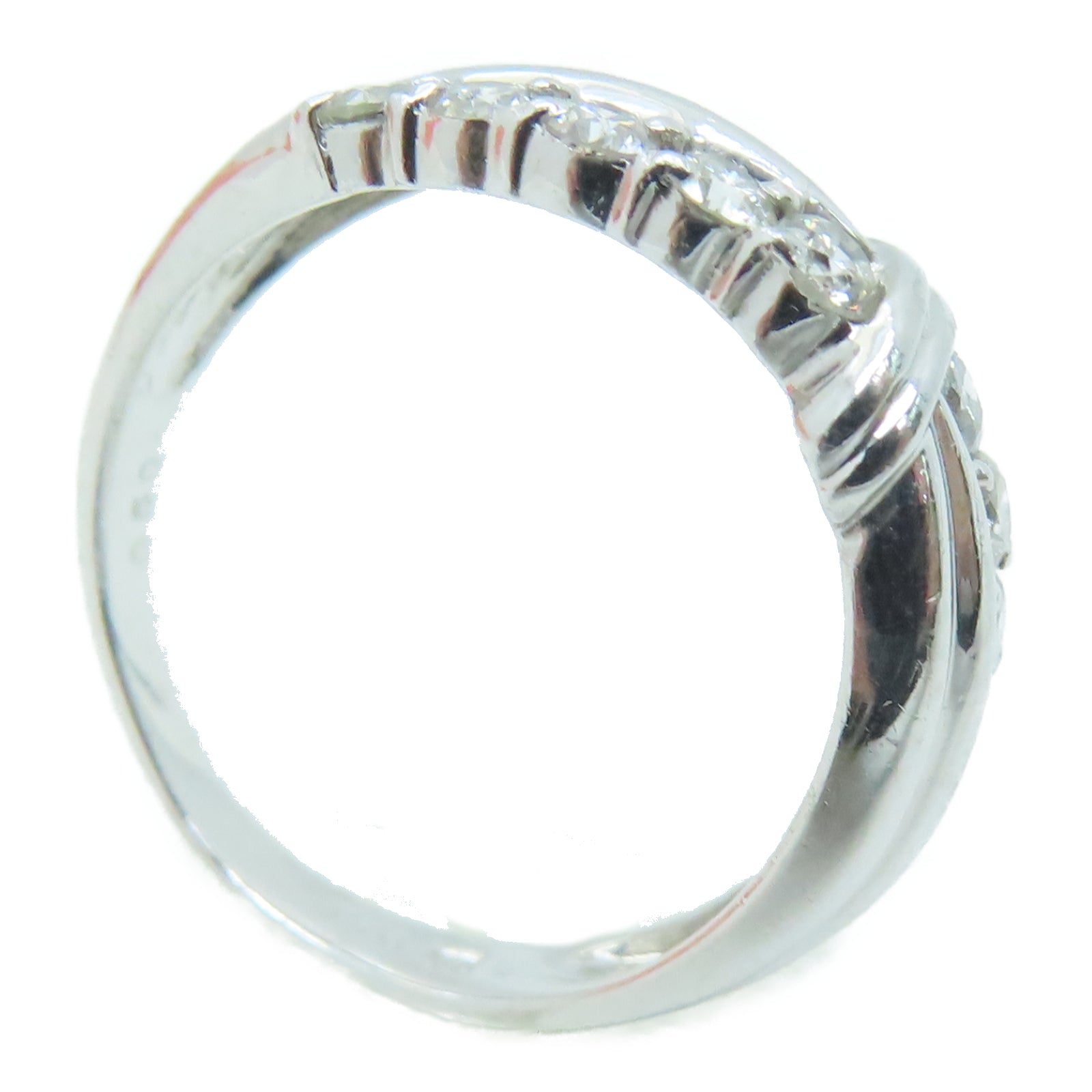 JEWELRY Pt900铂金Diamond 4.1g 0.50ct钻石戒指US#6