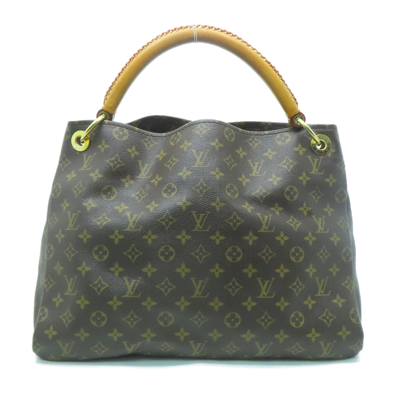 LOUIS VUITTON Monogram Artsy MM金扣波士頓包棕色