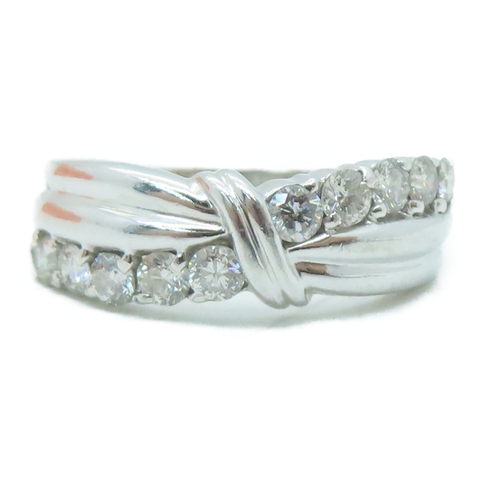 JEWELRY Pt900铂金Diamond 4.1g 0.50ct钻石戒指US#6