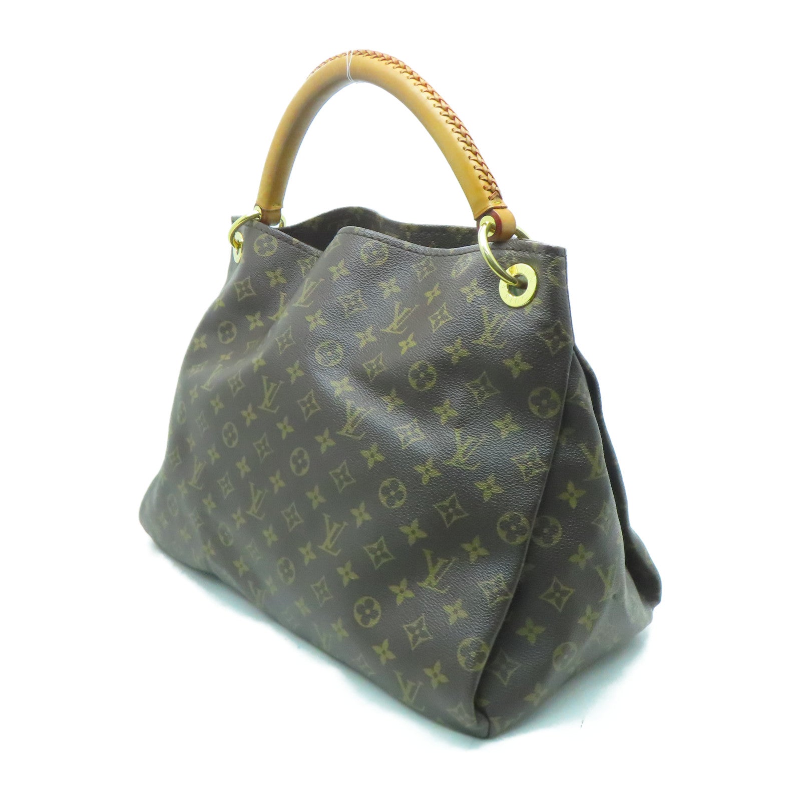 LOUIS VUITTON Monogram Artsy MM金扣波士頓包棕色