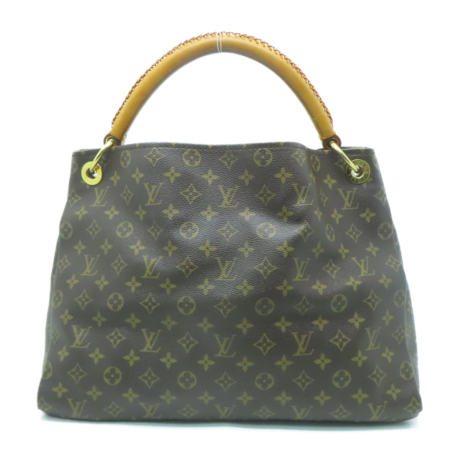 LOUIS VUITTON Monogram Artsy MM金扣波士頓包棕色