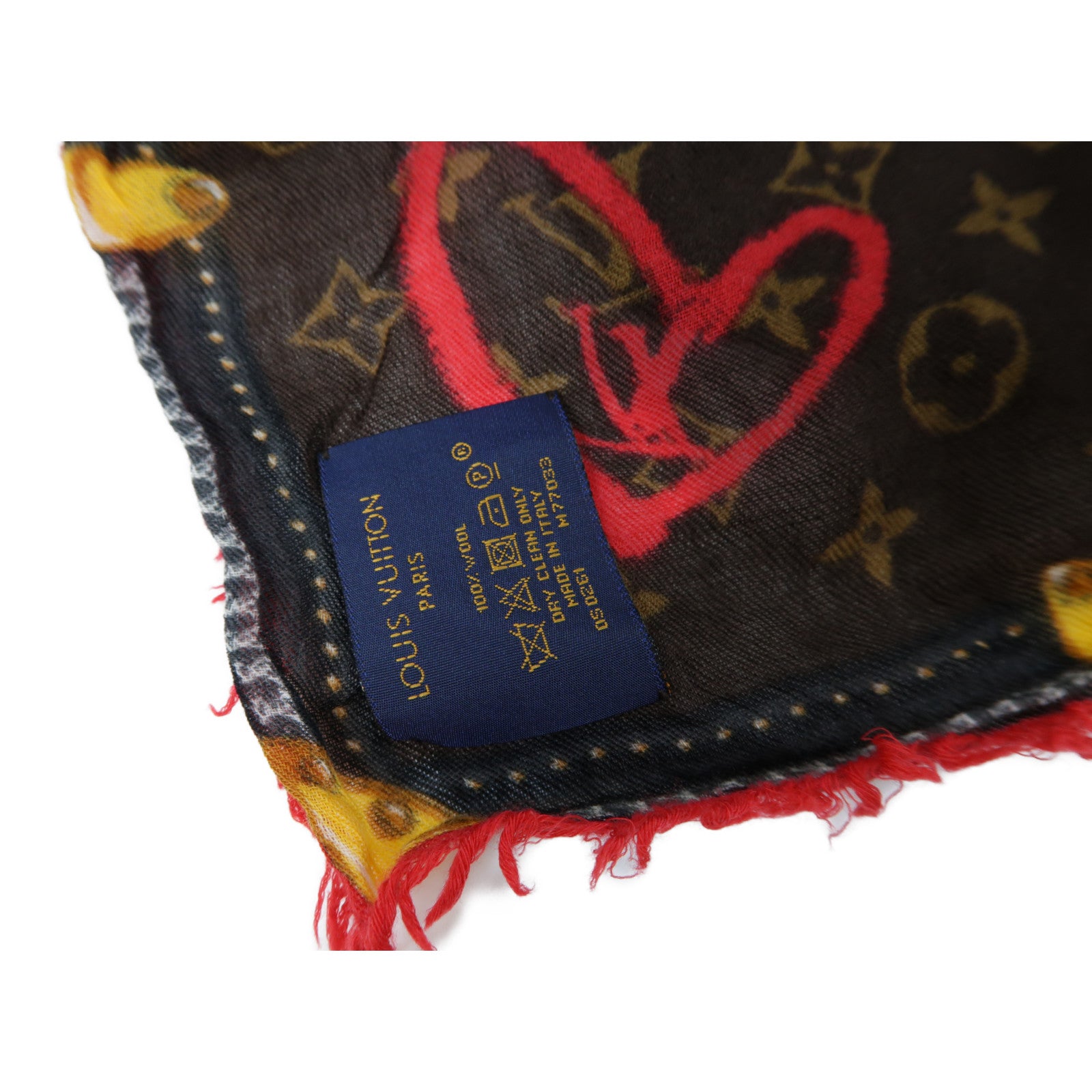 LOUIS VUITTON 羊毛Fall In Love Scarf圍巾啡色/紅色