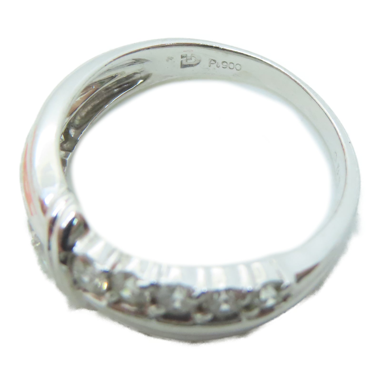 JEWELRY Pt900铂金Diamond 4.1g 0.50ct钻石戒指US#6