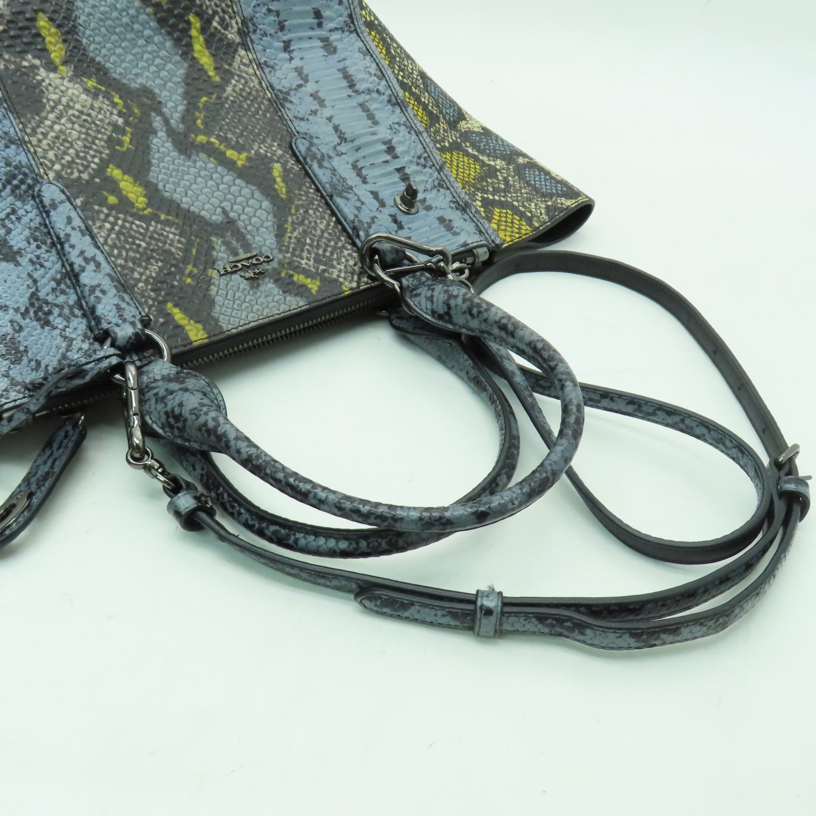 COACH 【激減優惠】皮革2 Way Shoulder銀扣手挽肩背兩用袋彩色