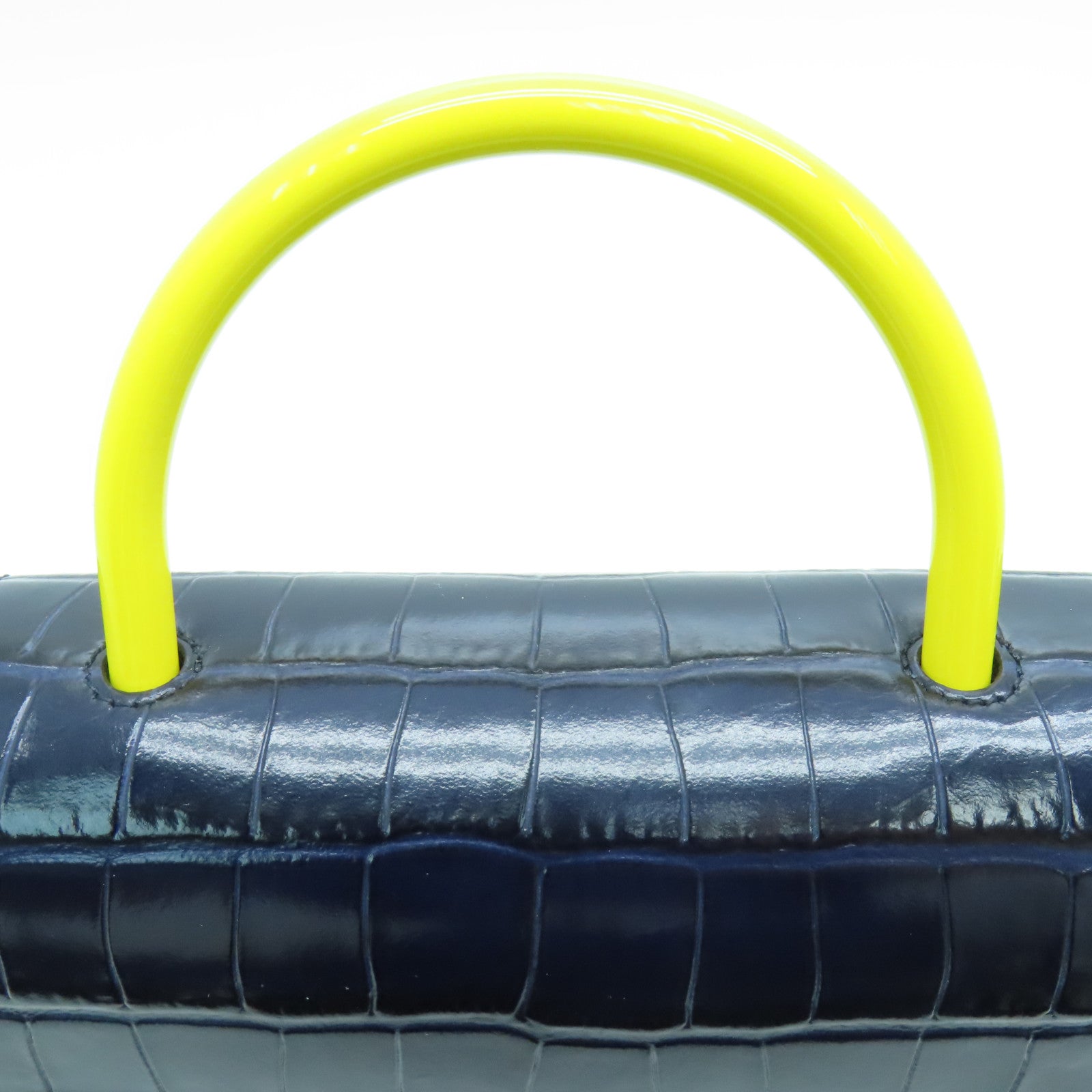 Chloe 牛皮皮革Bolsa Small金扣手挽肩背兩用袋藍色/白色/黃色