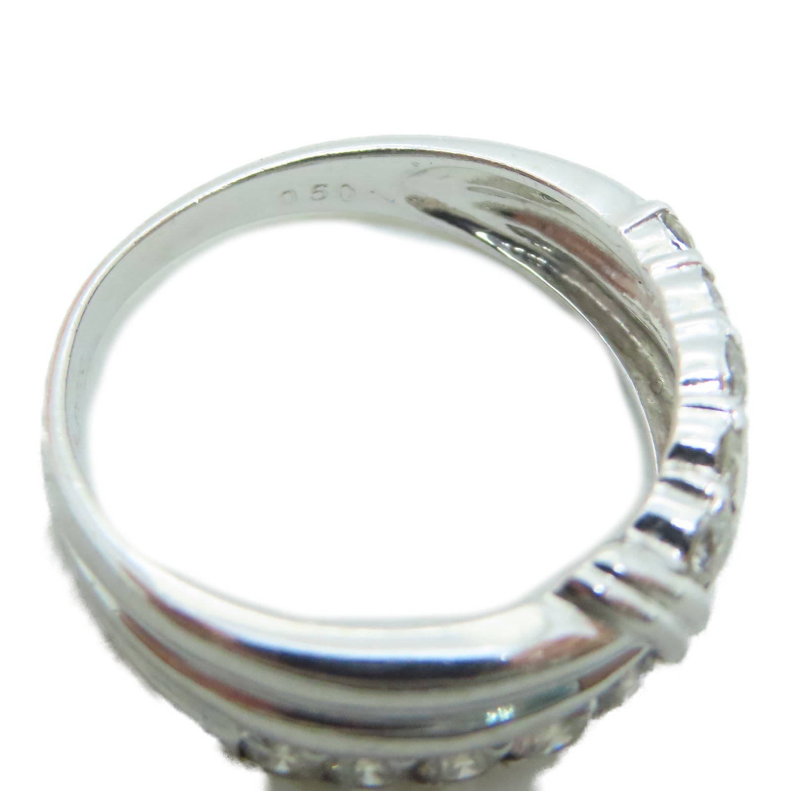 JEWELRY Pt900铂金Diamond 4.1g 0.50ct钻石戒指US#6