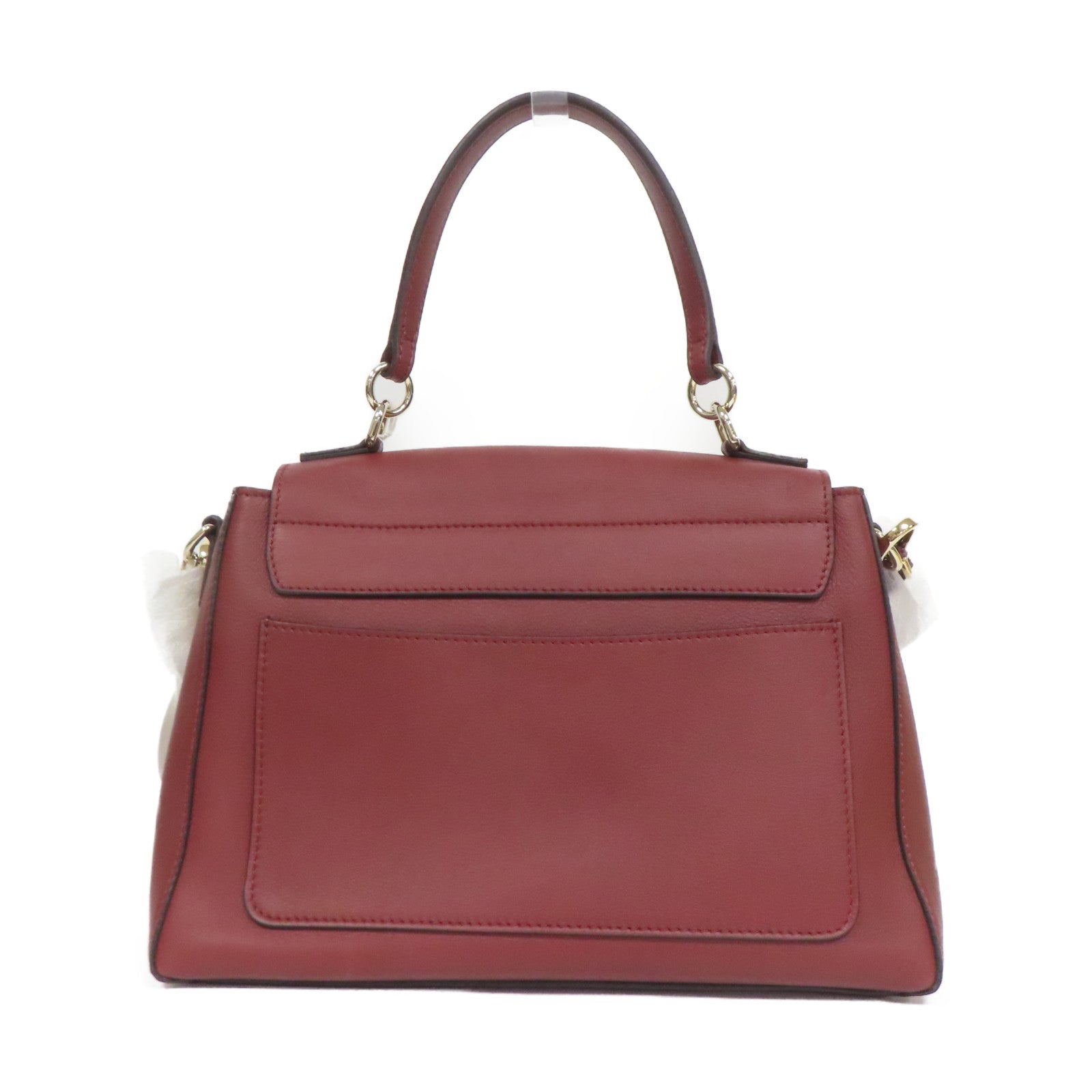 Chloe 牛皮皮革2 Way Shoulder金扣手挽肩背兩用袋紅色