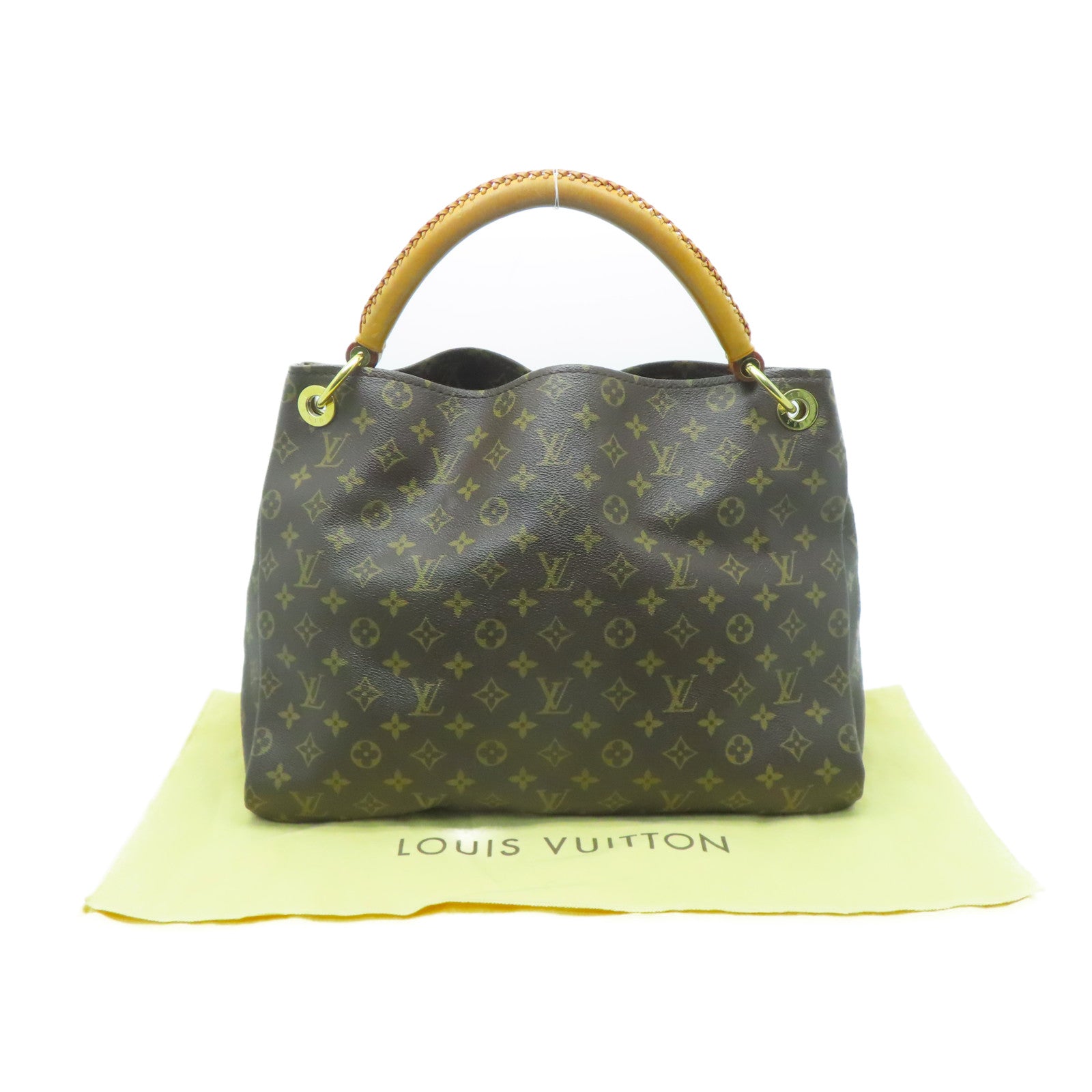 LOUIS VUITTON Monogram Artsy MM金扣波士頓包棕色