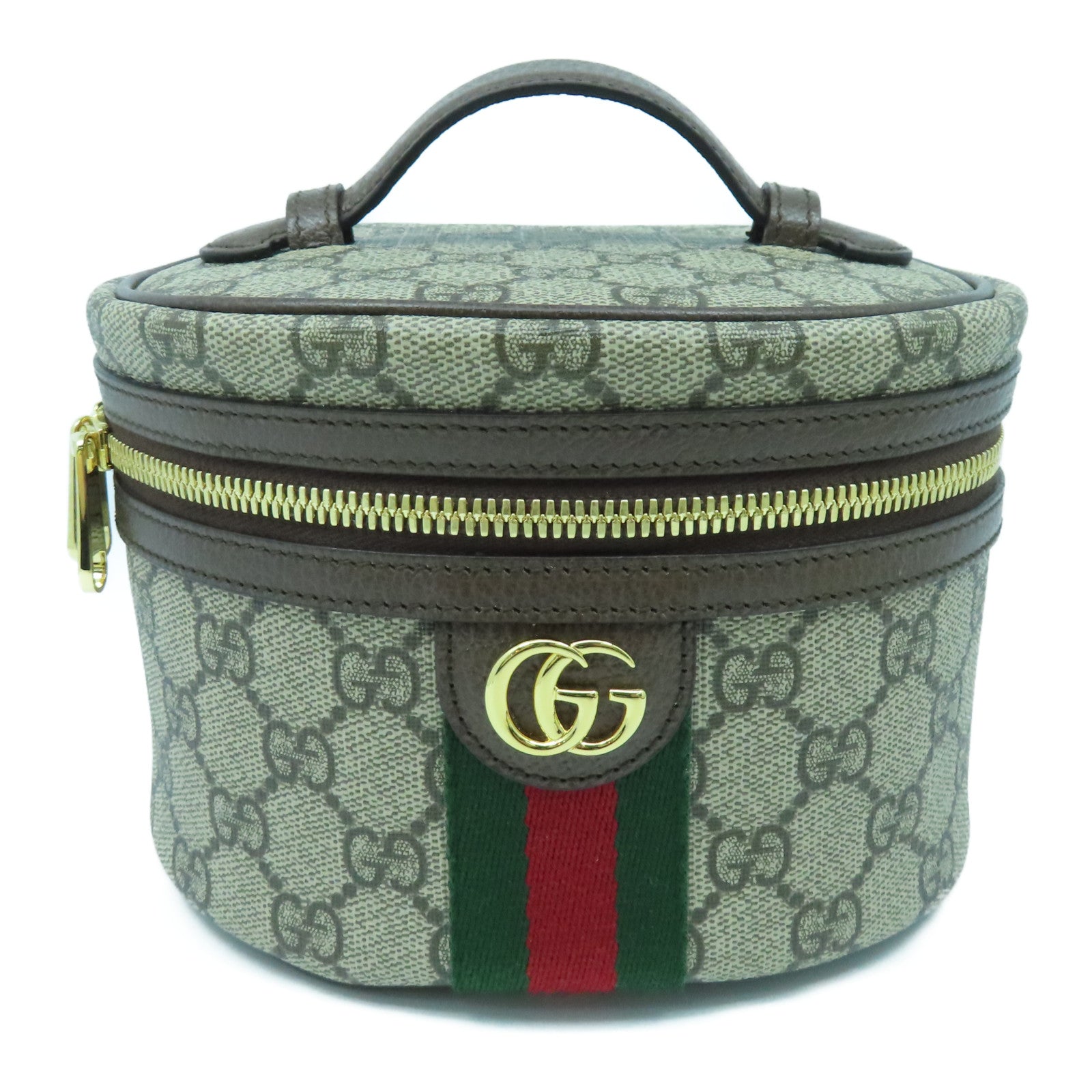 GUCCI 塗層帆布Ophidia GG-Supreme Vanity Case金扣手挽袋啡色
