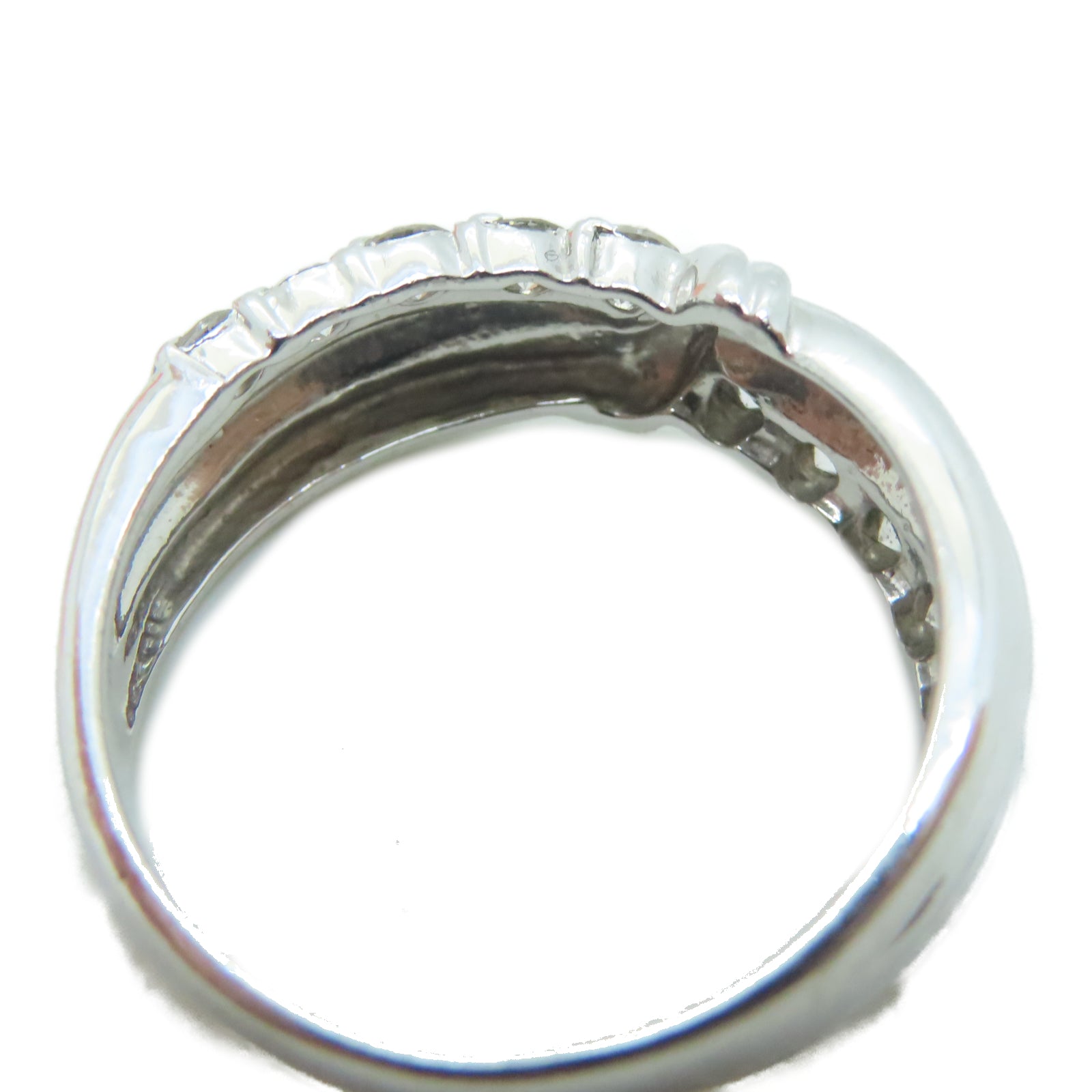 JEWELRY Pt900铂金Diamond 4.1g 0.50ct钻石戒指US#6