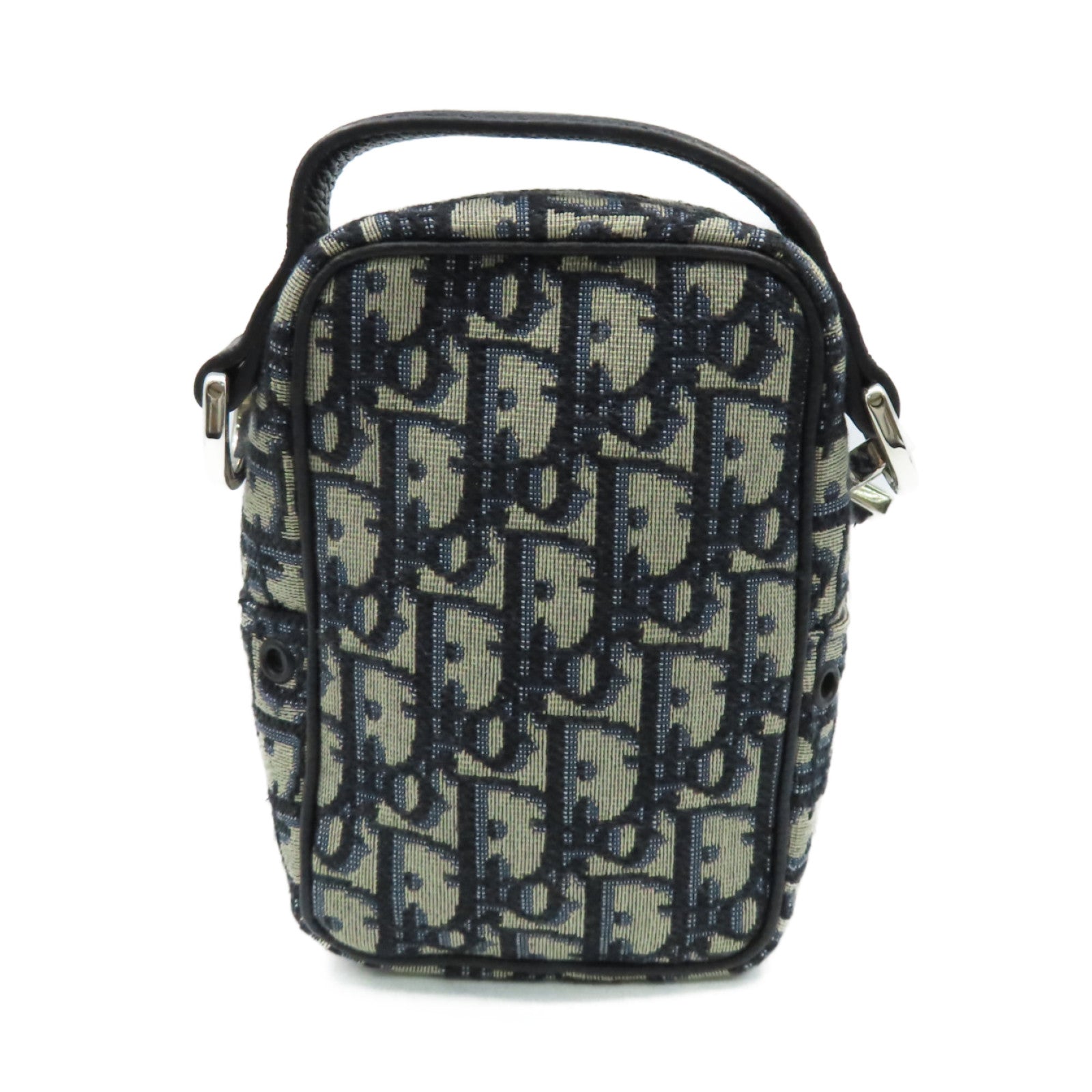 Dior Oblique Jacquard帆布Shoulder Bag銀扣肩背袋啡色/寶藍色
