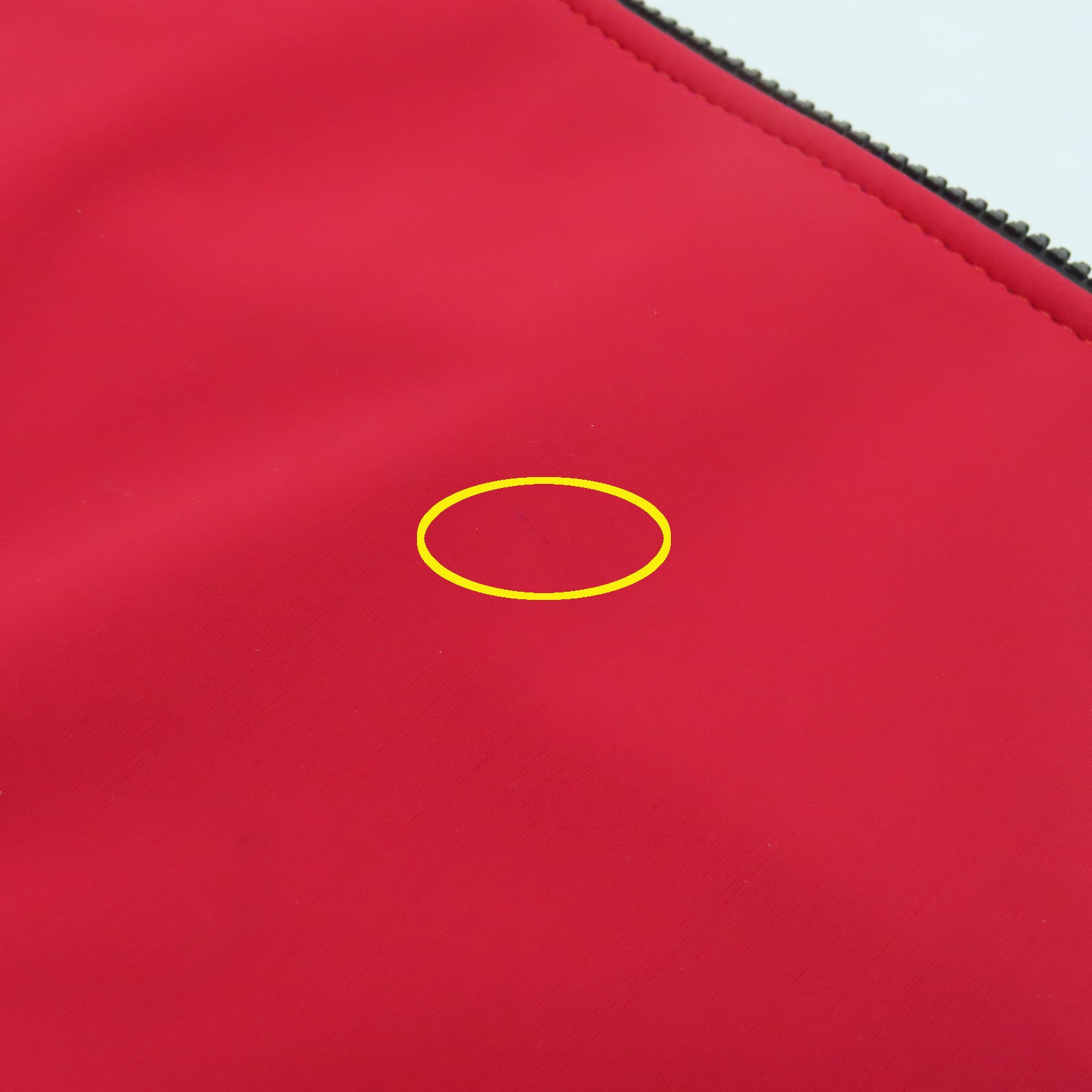 HERMES 聚酯纖維Trousse Flat PM黑扣小袋化妝袋紅色
