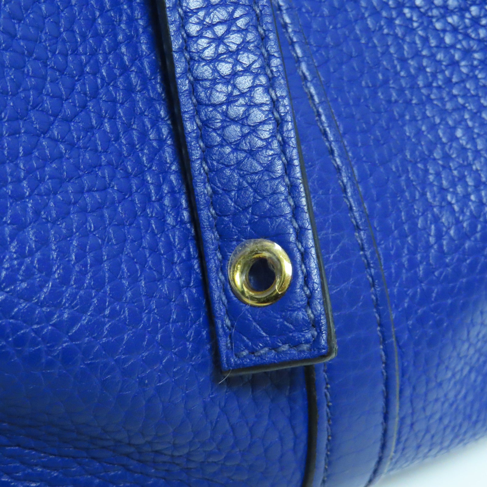 HERMES Clemence皮革Picotin MM金扣手挽袋Bleu Electrique電光藍色