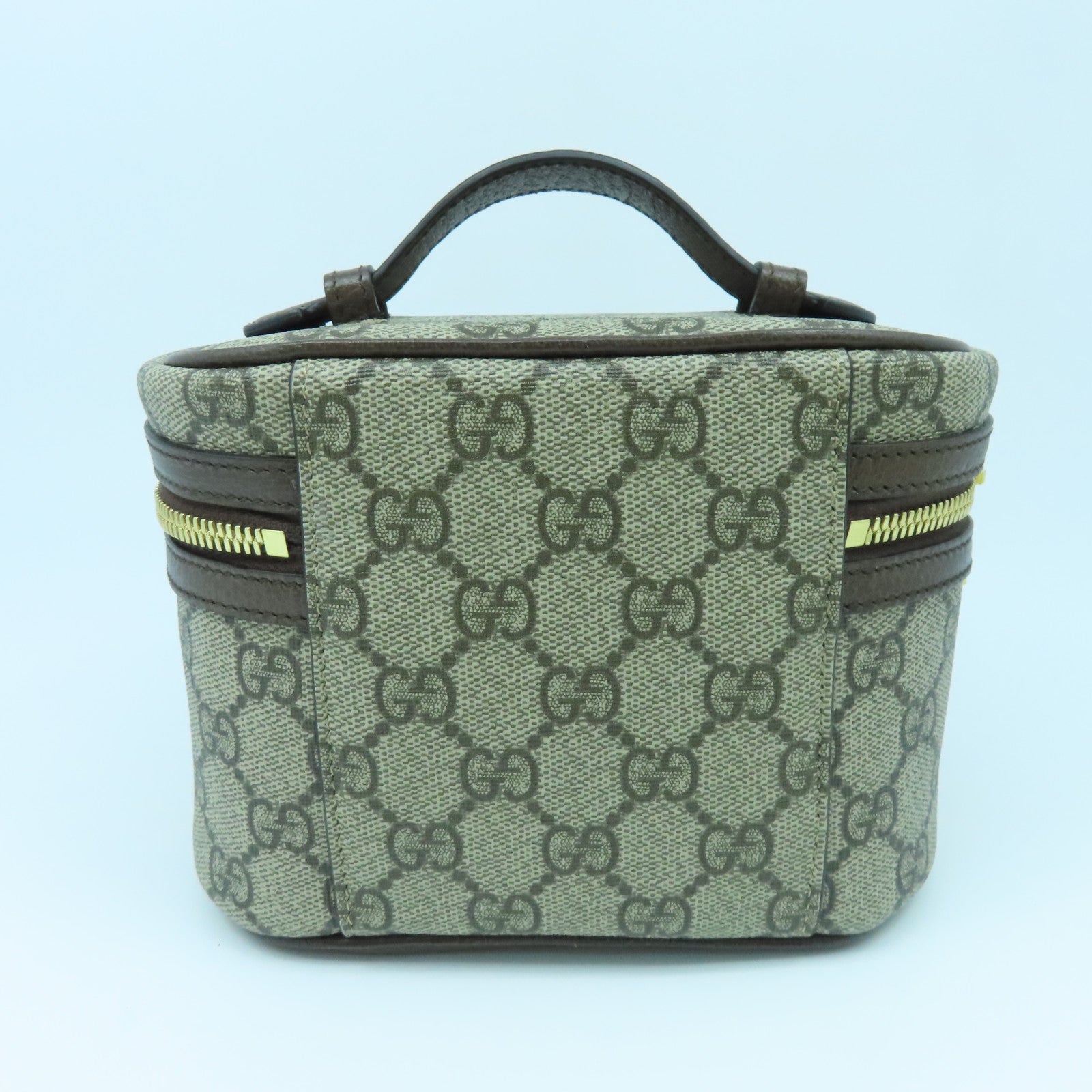 GUCCI 塗層帆布Ophidia GG-Supreme Vanity Case金扣手挽袋啡色