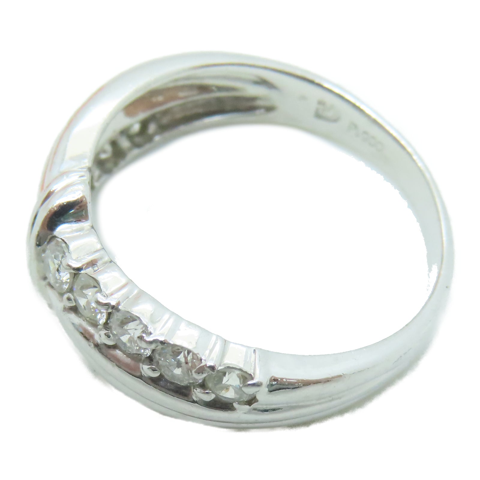 JEWELRY Pt900铂金Diamond 4.1g 0.50ct钻石戒指US#6