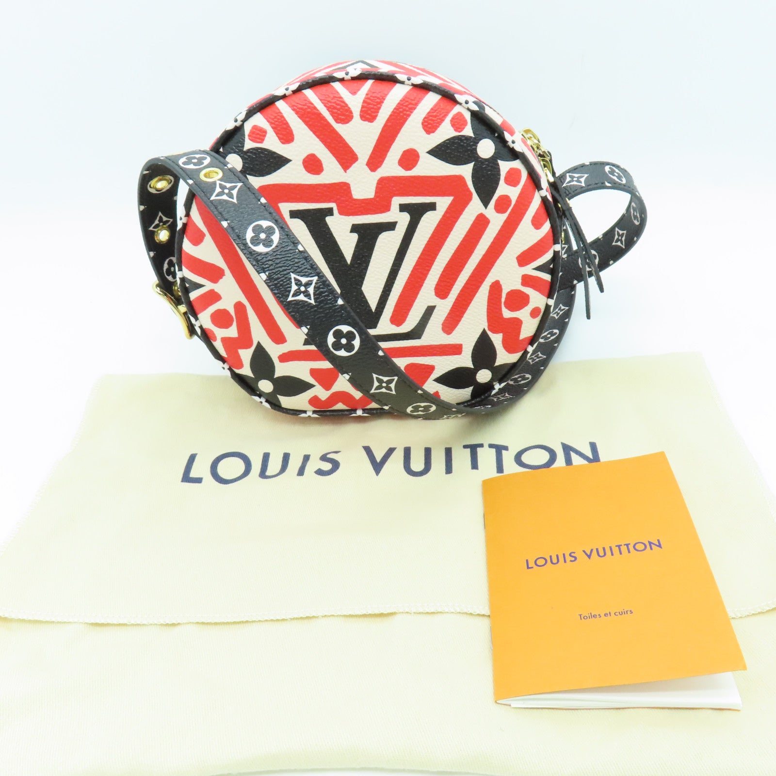 LOUIS VUITTON Clafoutis Giant Boite Chapeau金扣肩背袋红色黑色白色