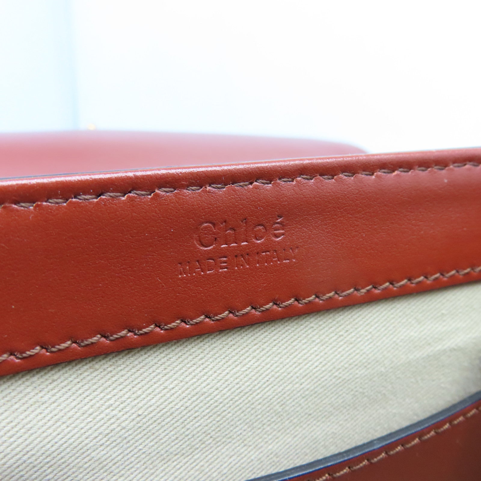 Chloe 【激減優惠】牛皮皮革Chloe C Small金扣肩背袋棕色
