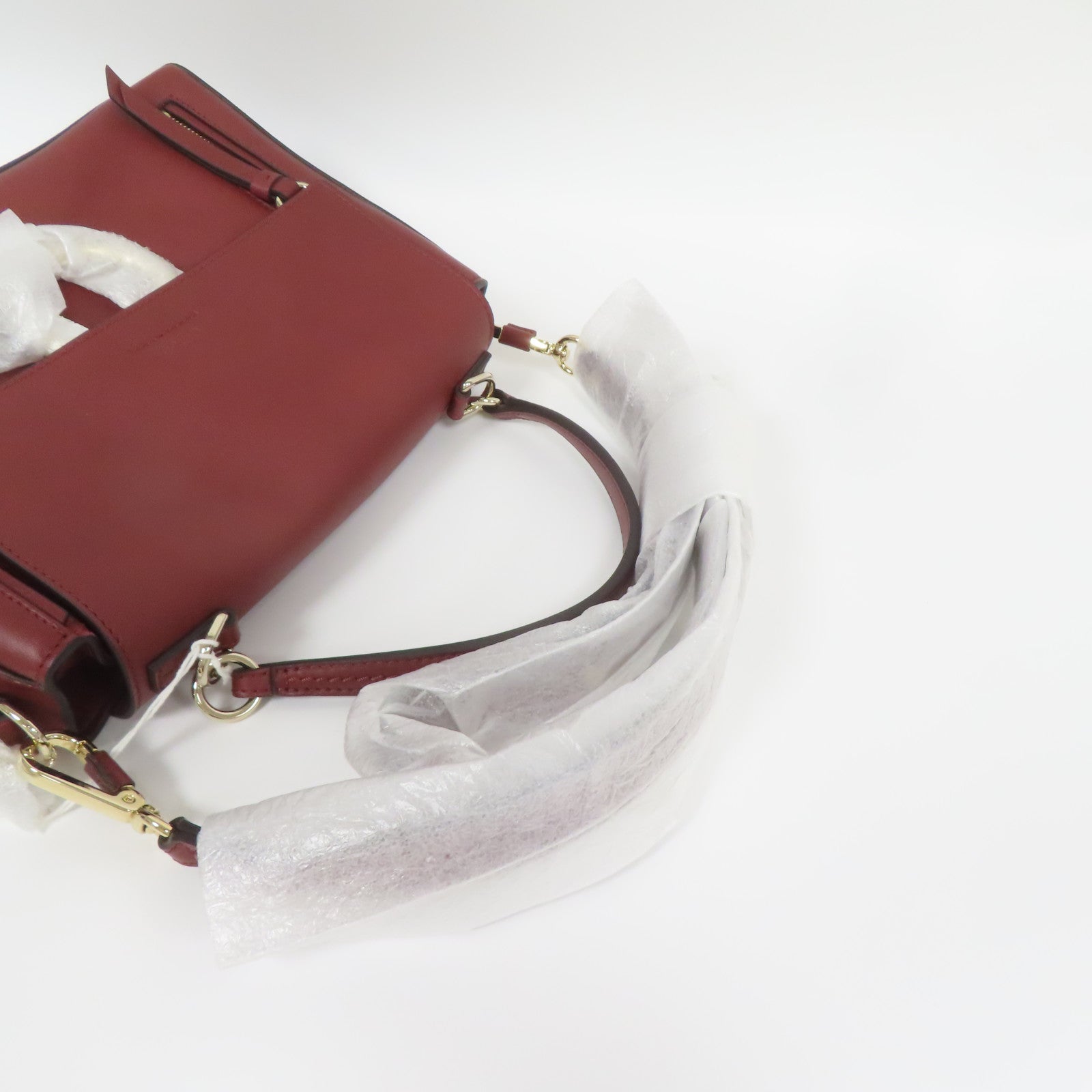 Chloe 牛皮皮革2 Way Shoulder金扣手挽肩背兩用袋紅色