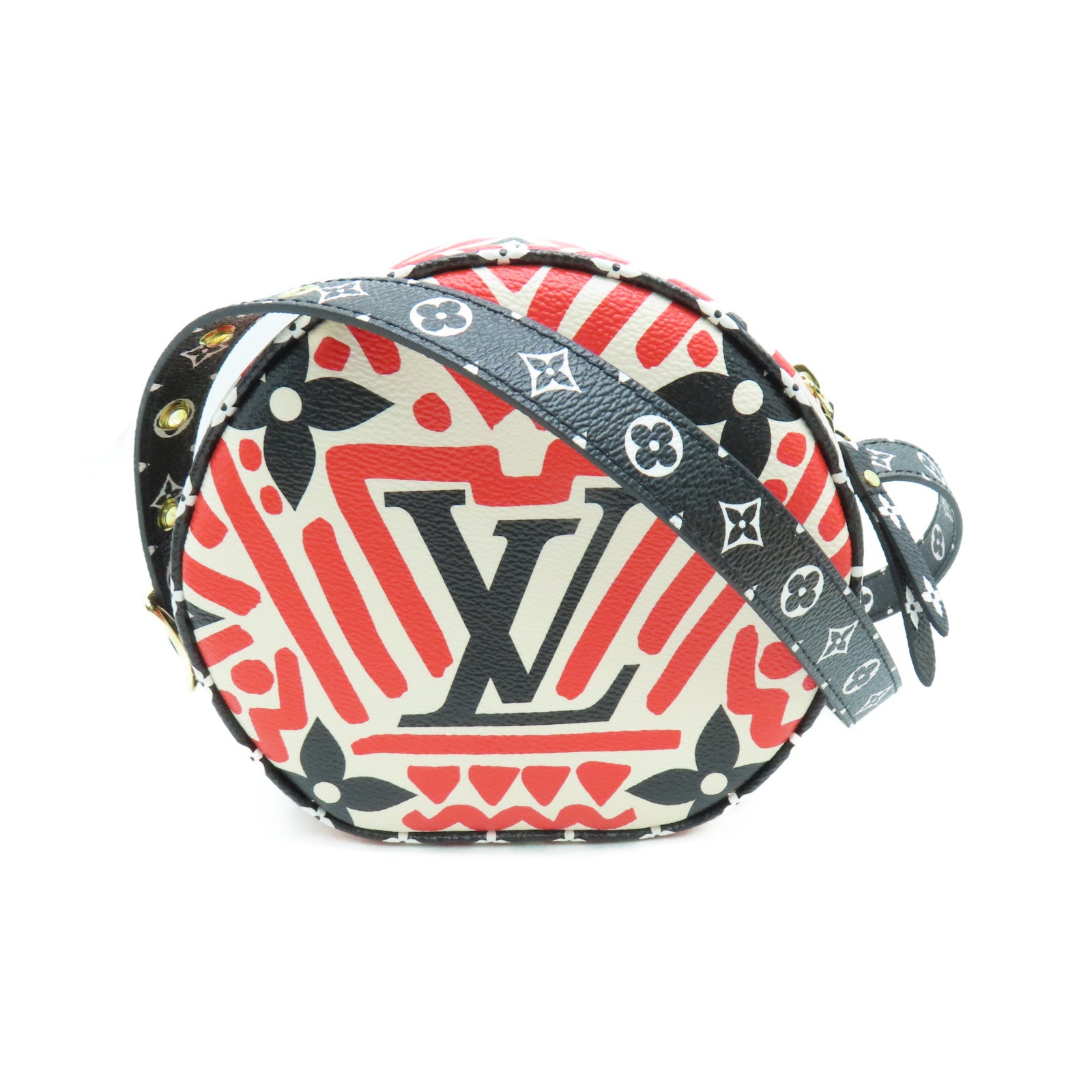 LOUIS VUITTON Clafoutis Giant Boite Chapeau金扣肩背袋红色黑色白色