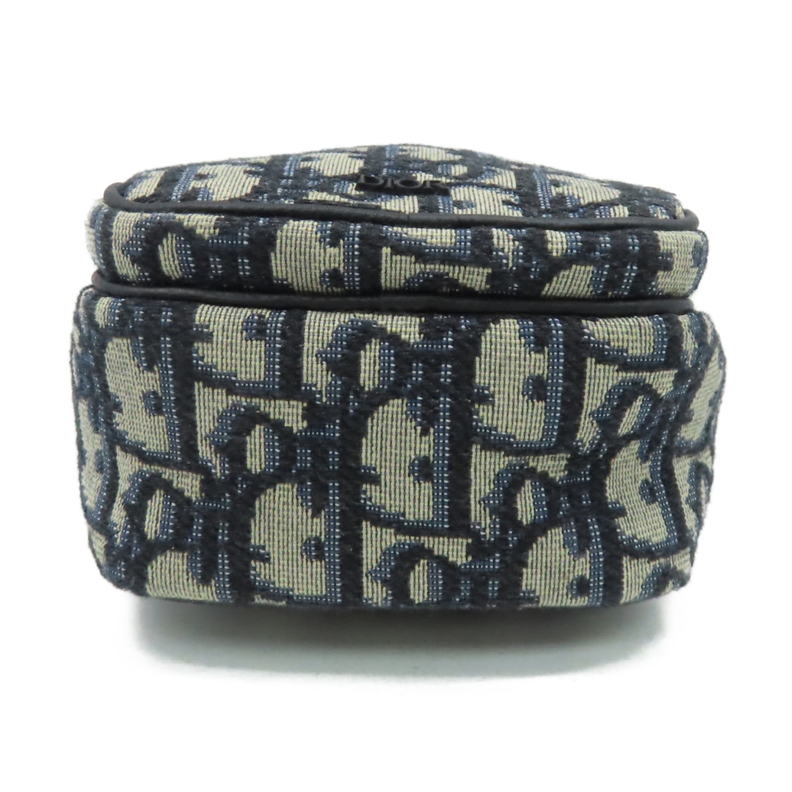 Dior Oblique Jacquard帆布Shoulder Bag銀扣肩背袋啡色/寶藍色
