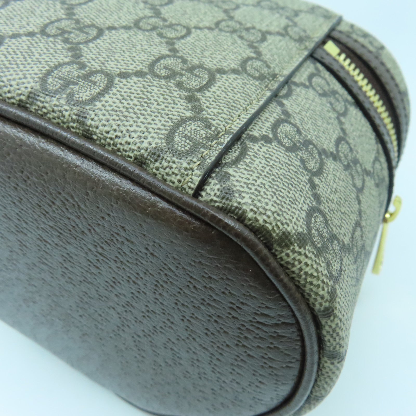 GUCCI 塗層帆布Ophidia GG-Supreme Vanity Case金扣手挽袋啡色