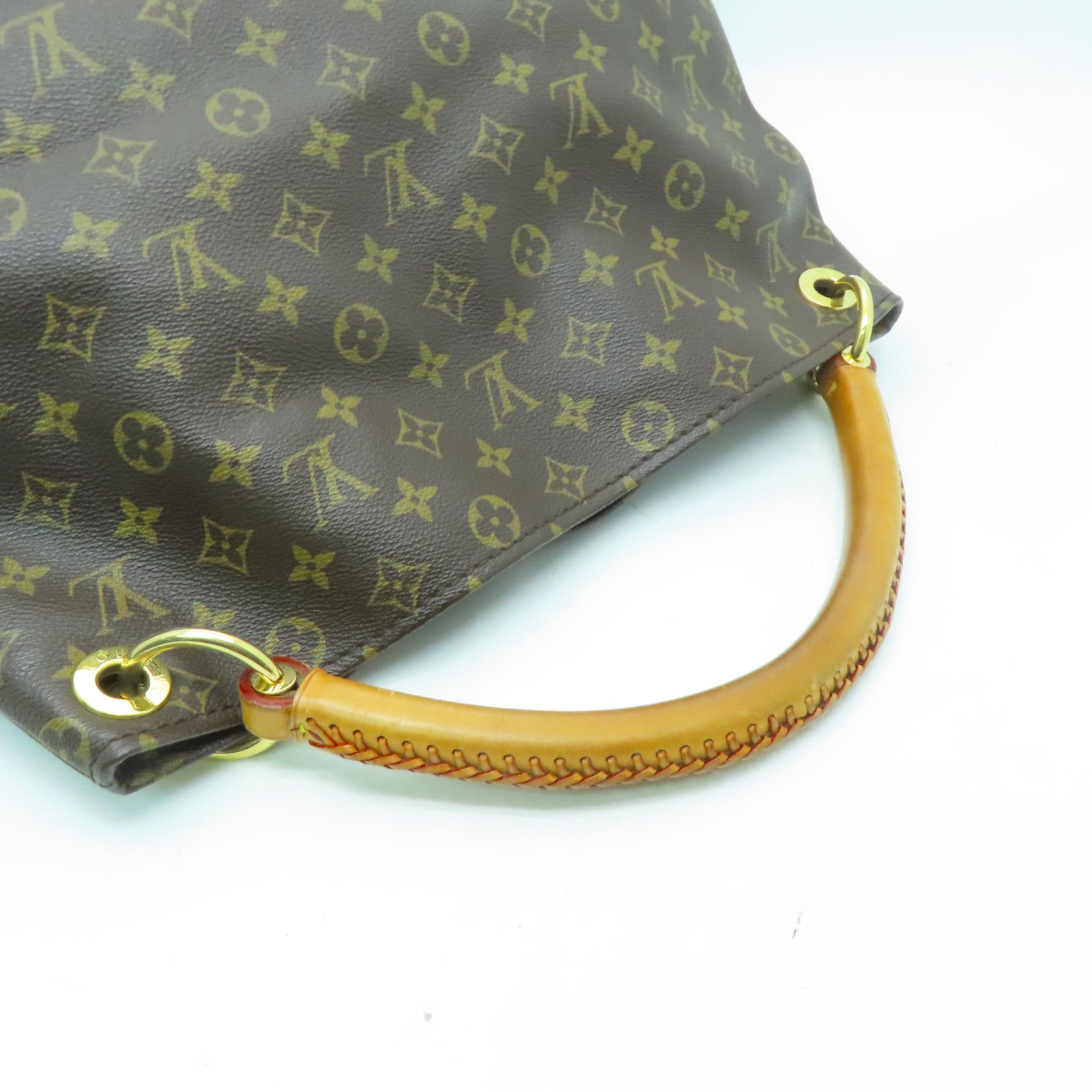 LOUIS VUITTON Monogram Artsy MM金扣波士頓包棕色
