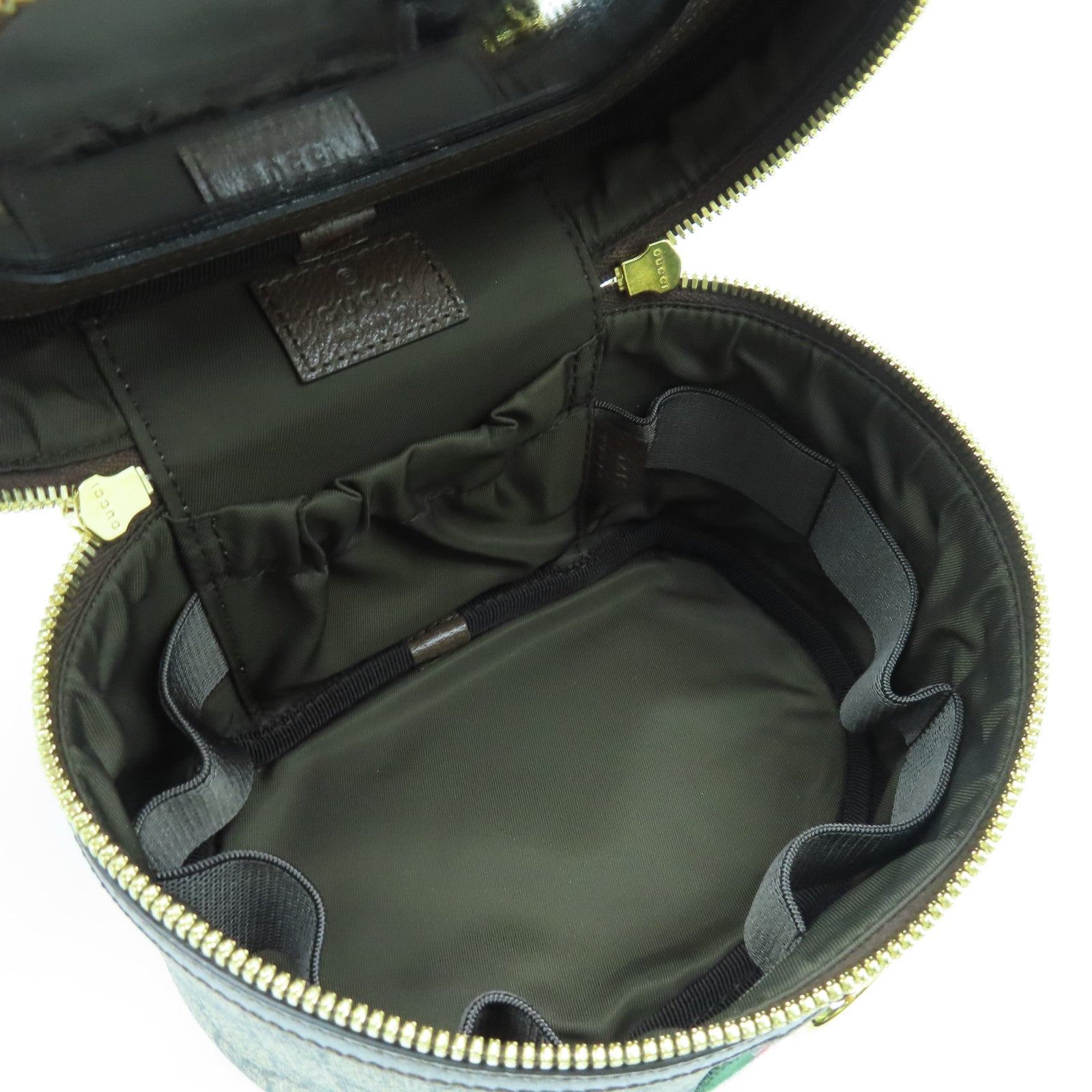 GUCCI 塗層帆布Ophidia GG-Supreme Vanity Case金扣手挽袋啡色