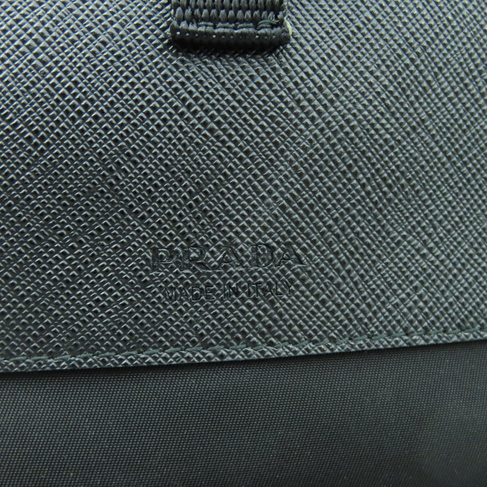 PRADA 尼龍/Saffiano皮革Shoulder Bag銀扣肩背袋黑色