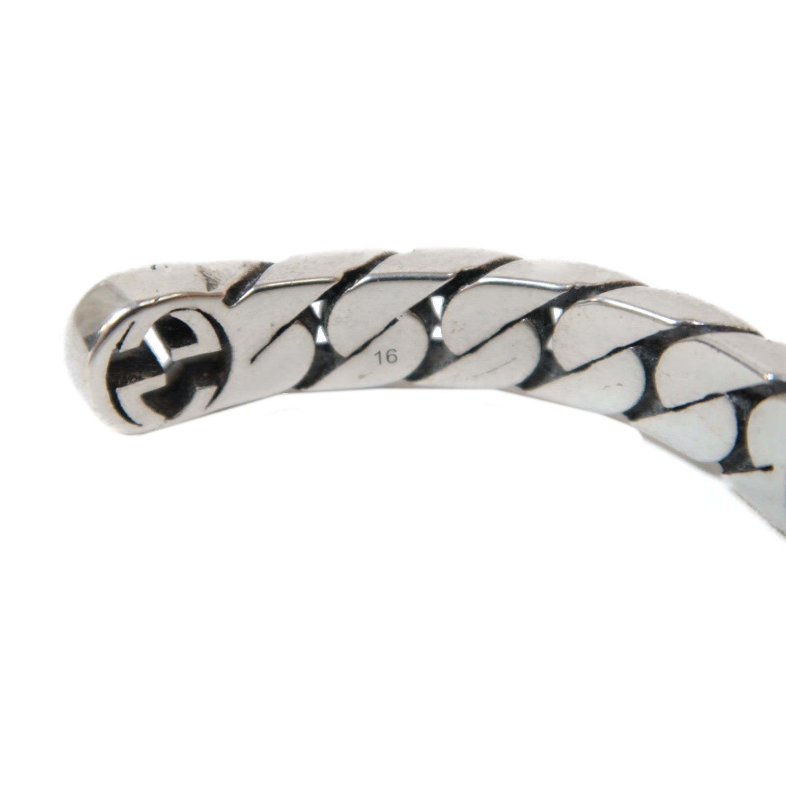 GUCCI 925純銀INTERLOCKING G Bracelet手鐲銀色
