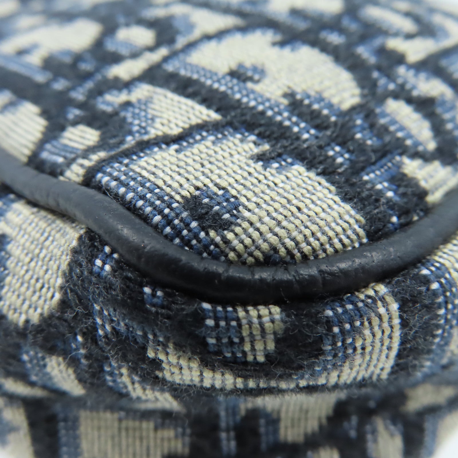 Dior Oblique Jacquard帆布Shoulder Bag銀扣肩背袋啡色/寶藍色