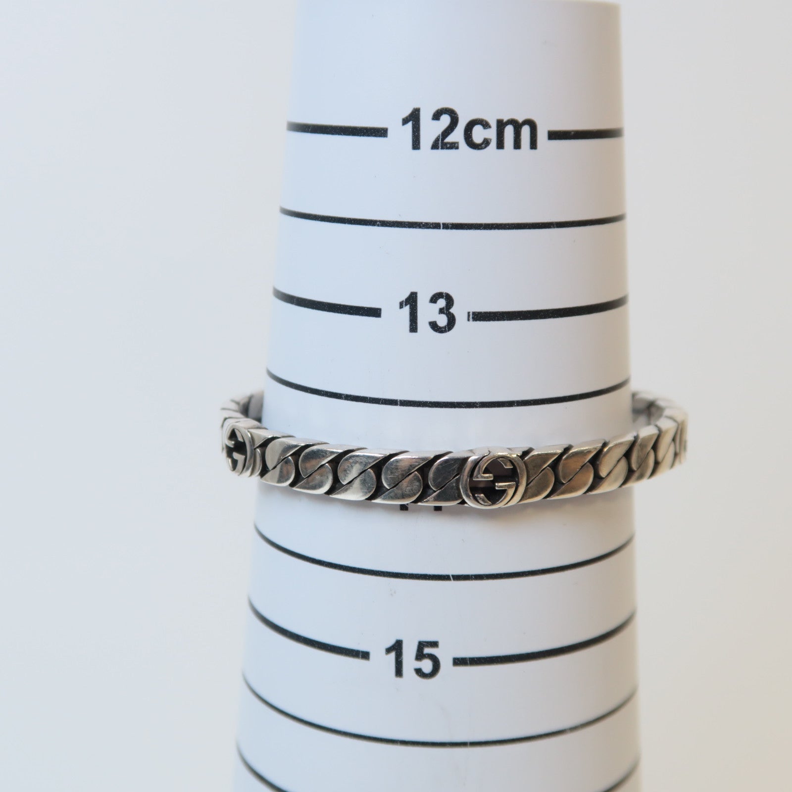 GUCCI 925純銀INTERLOCKING G Bracelet手鐲銀色
