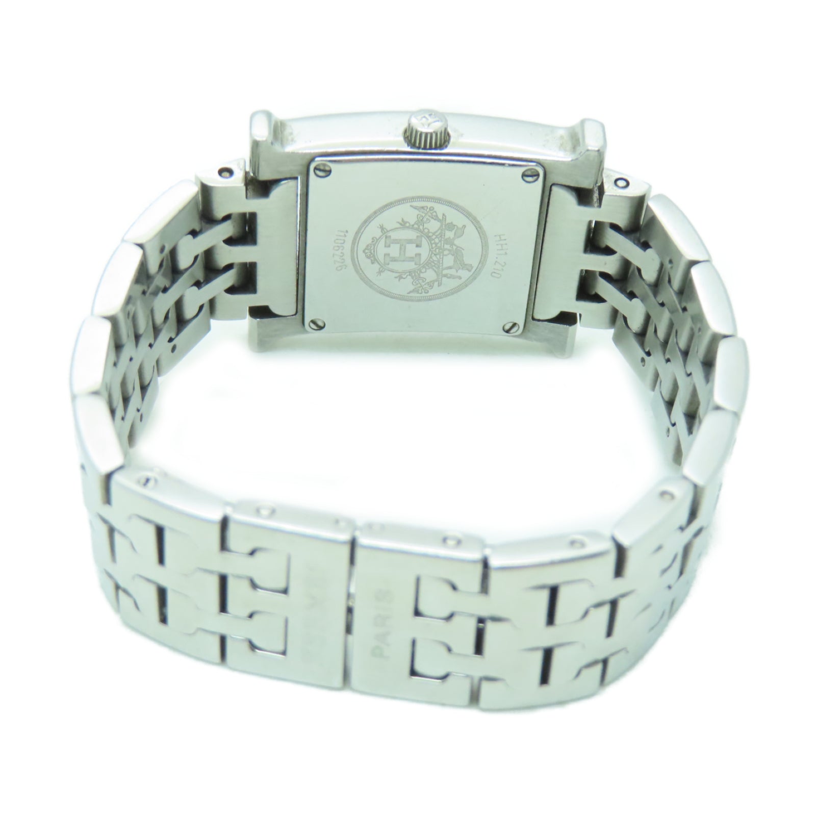 HERMES H watch不鏽鋼石英機芯手錶白色