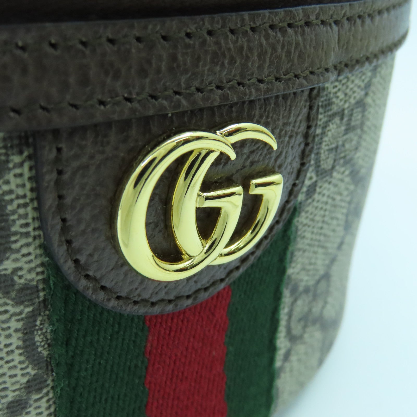 GUCCI 塗層帆布Ophidia GG-Supreme Vanity Case金扣手挽袋啡色