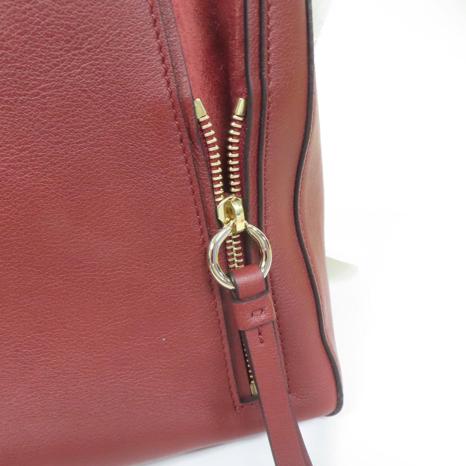 Chloe 牛皮皮革2 Way Shoulder金扣手挽肩背兩用袋紅色