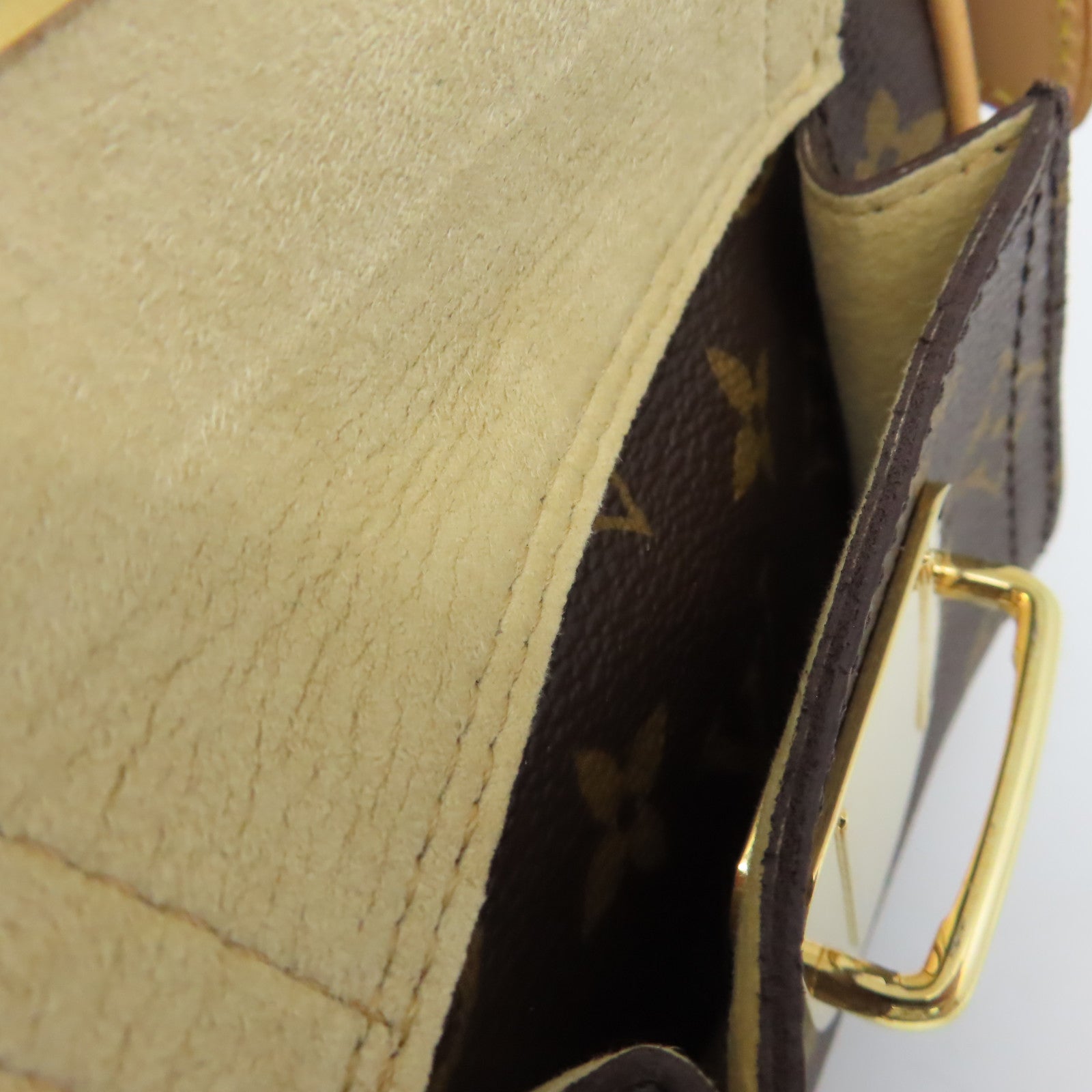 LOUIS VUITTON Monogram Hudson Shoulder Bag金扣肩背袋啡色