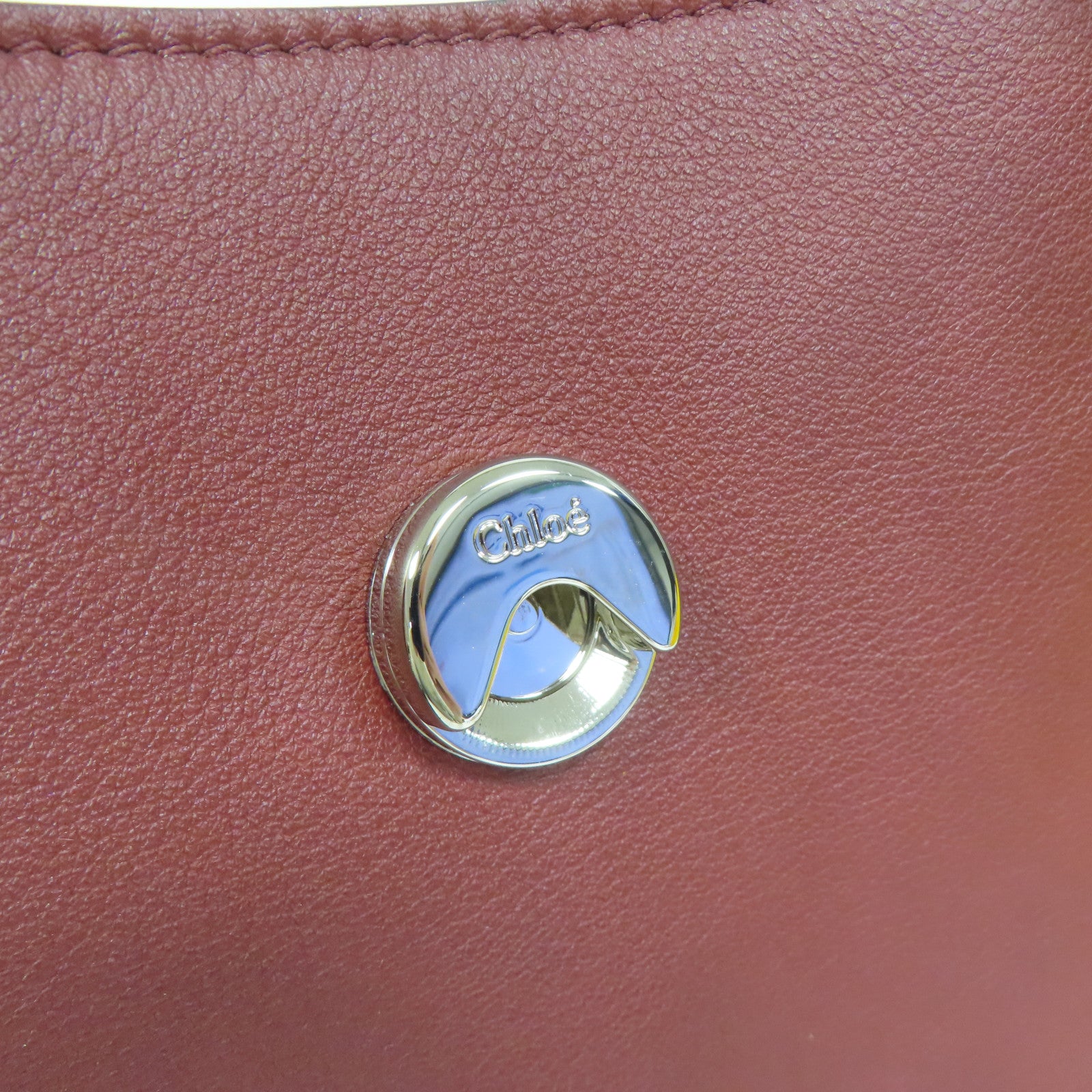 Chloe 牛皮皮革2 Way Shoulder金扣手挽肩背兩用袋紅色