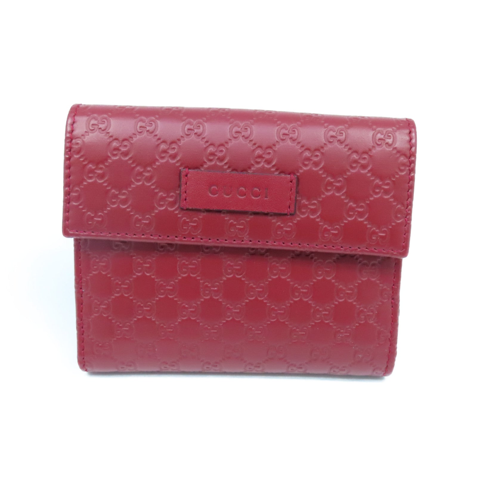 GUCCI 牛皮皮革Wallet金扣钱包红色