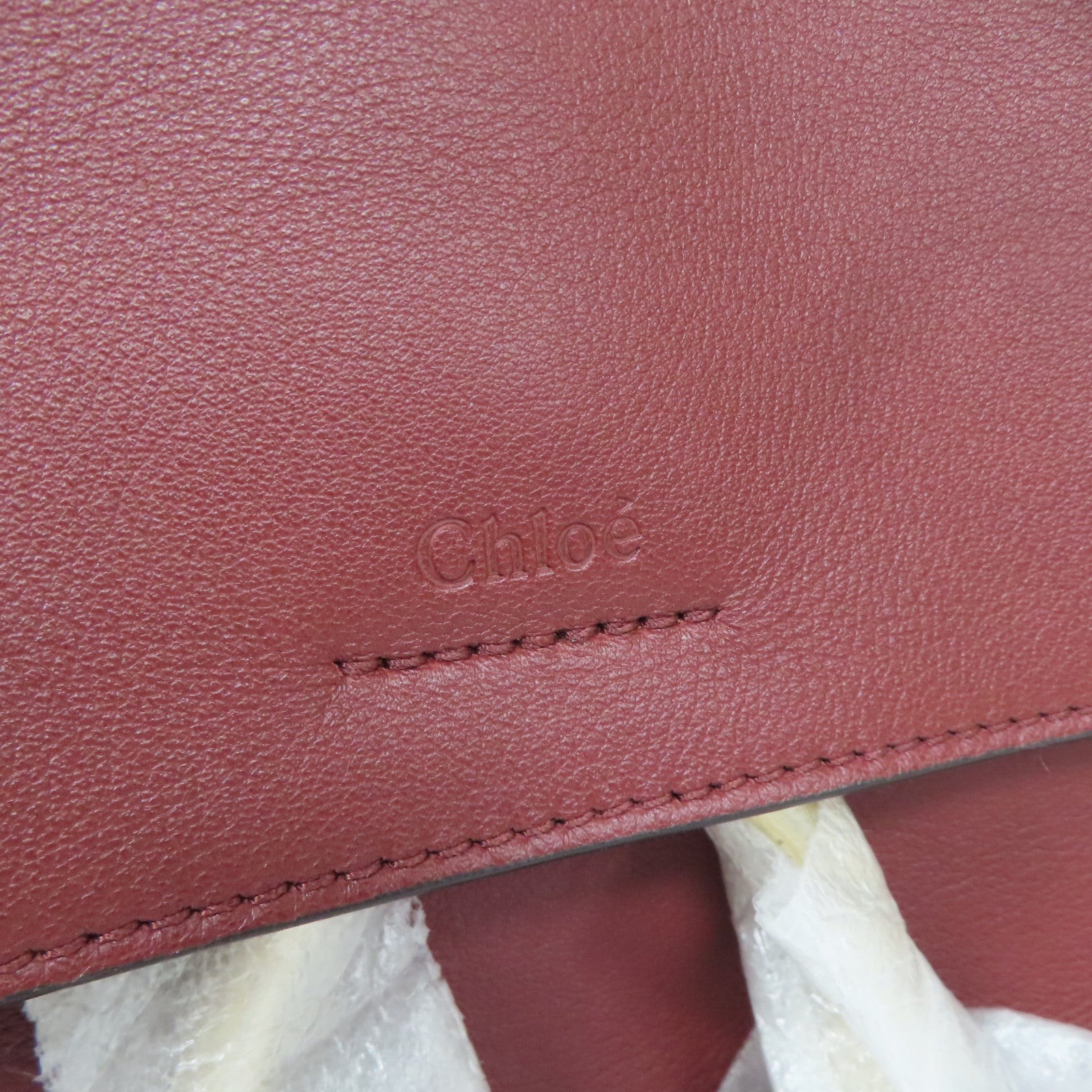 Chloe 牛皮皮革2 Way Shoulder金扣手挽肩背兩用袋紅色