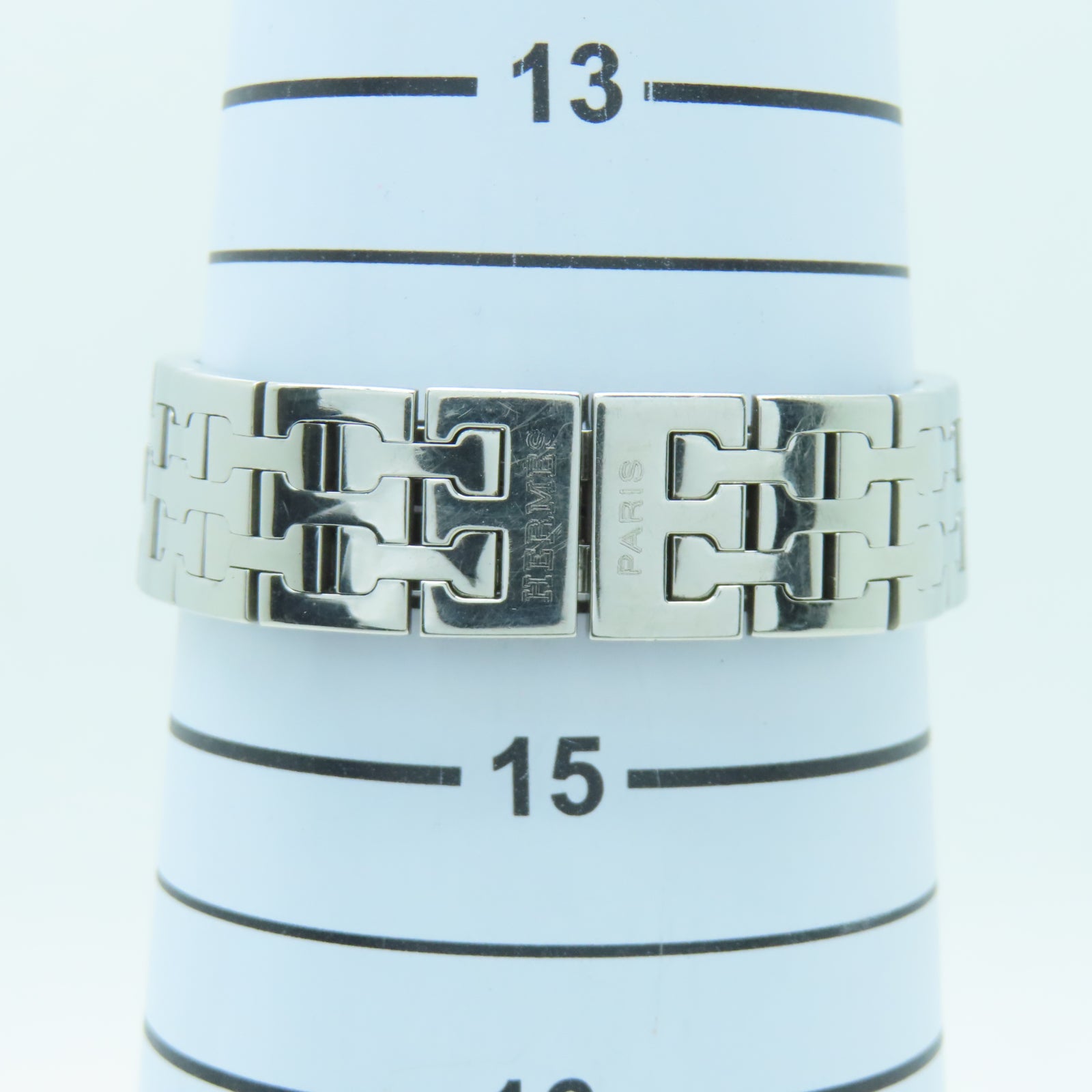 HERMES H watch不鏽鋼石英機芯手錶白色