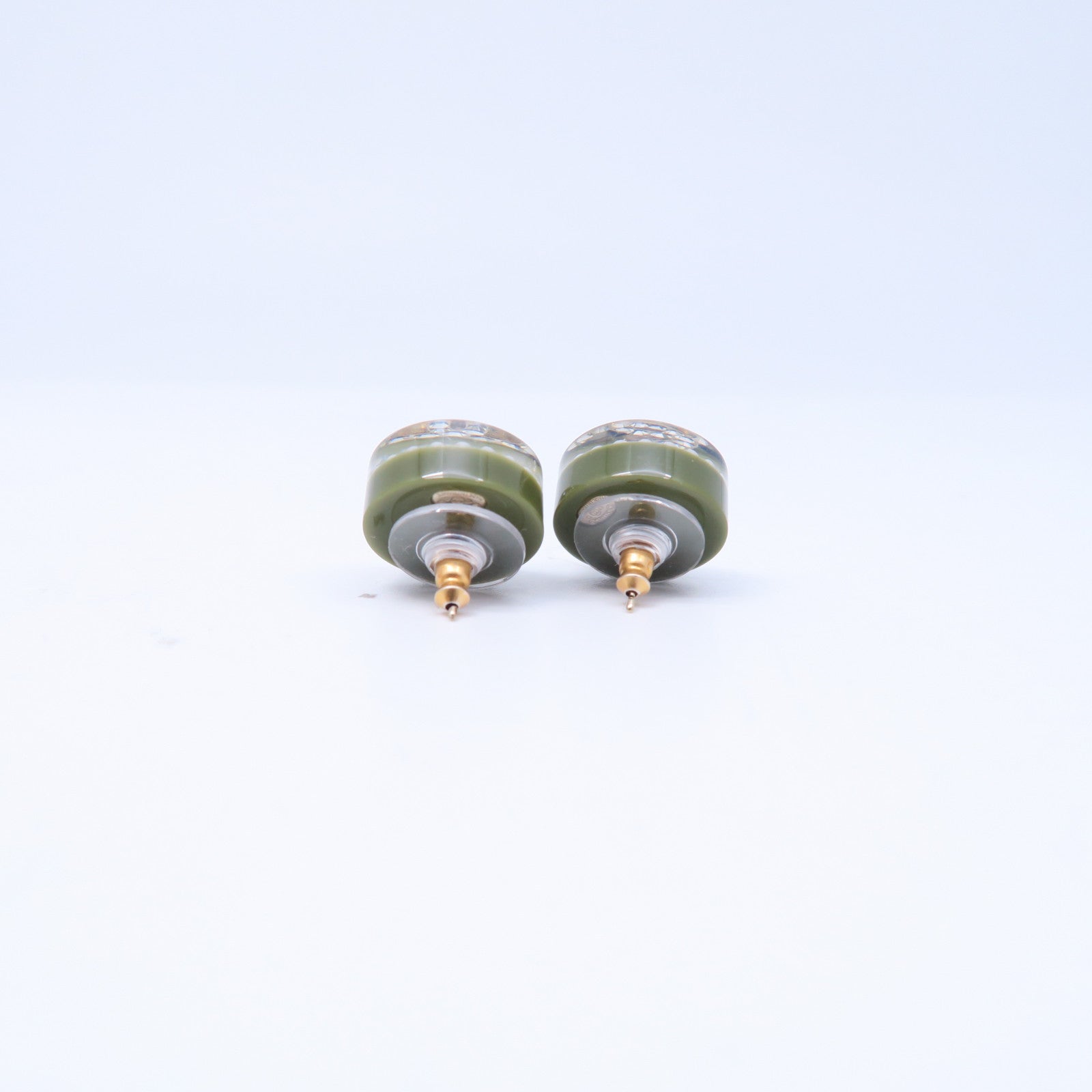 CHANEL PVC Earring金扣耳環綠色