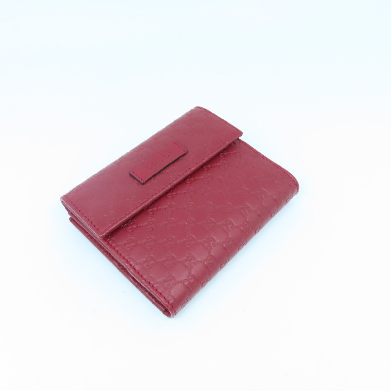 GUCCI 牛皮皮革Wallet金扣钱包红色