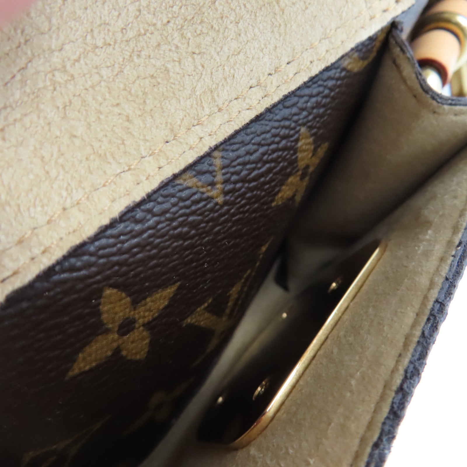LOUIS VUITTON Monogram Hudson Shoulder Bag金扣肩背袋啡色