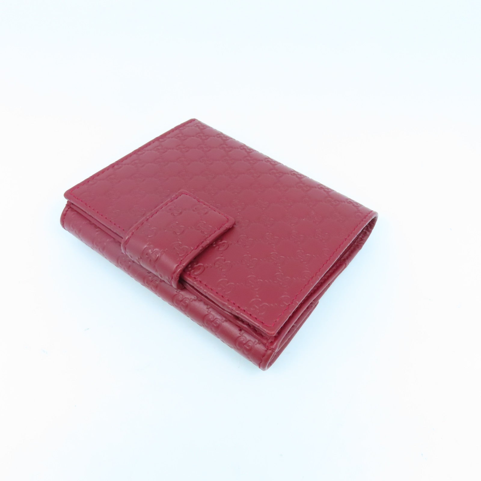 GUCCI 牛皮皮革Wallet金扣钱包红色