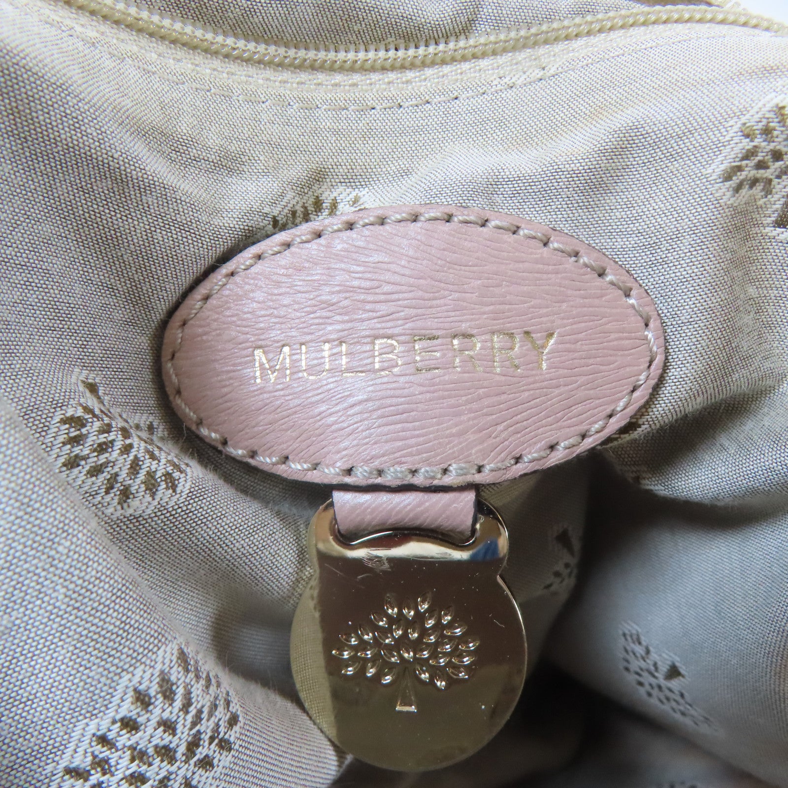 MULBERRY 牛皮皮革2 Way Shoulder Bag金扣手挽肩背兩用袋粉紅色