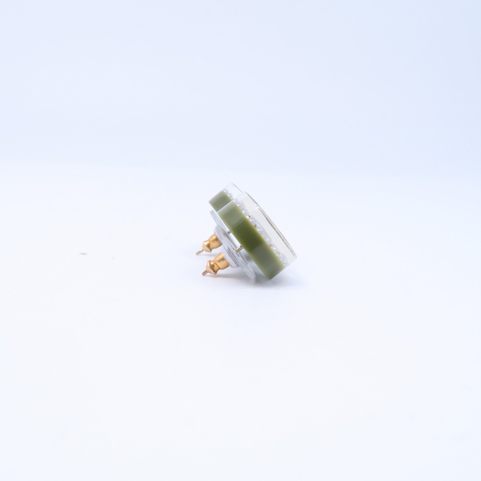 CHANEL PVC Earring金扣耳環綠色