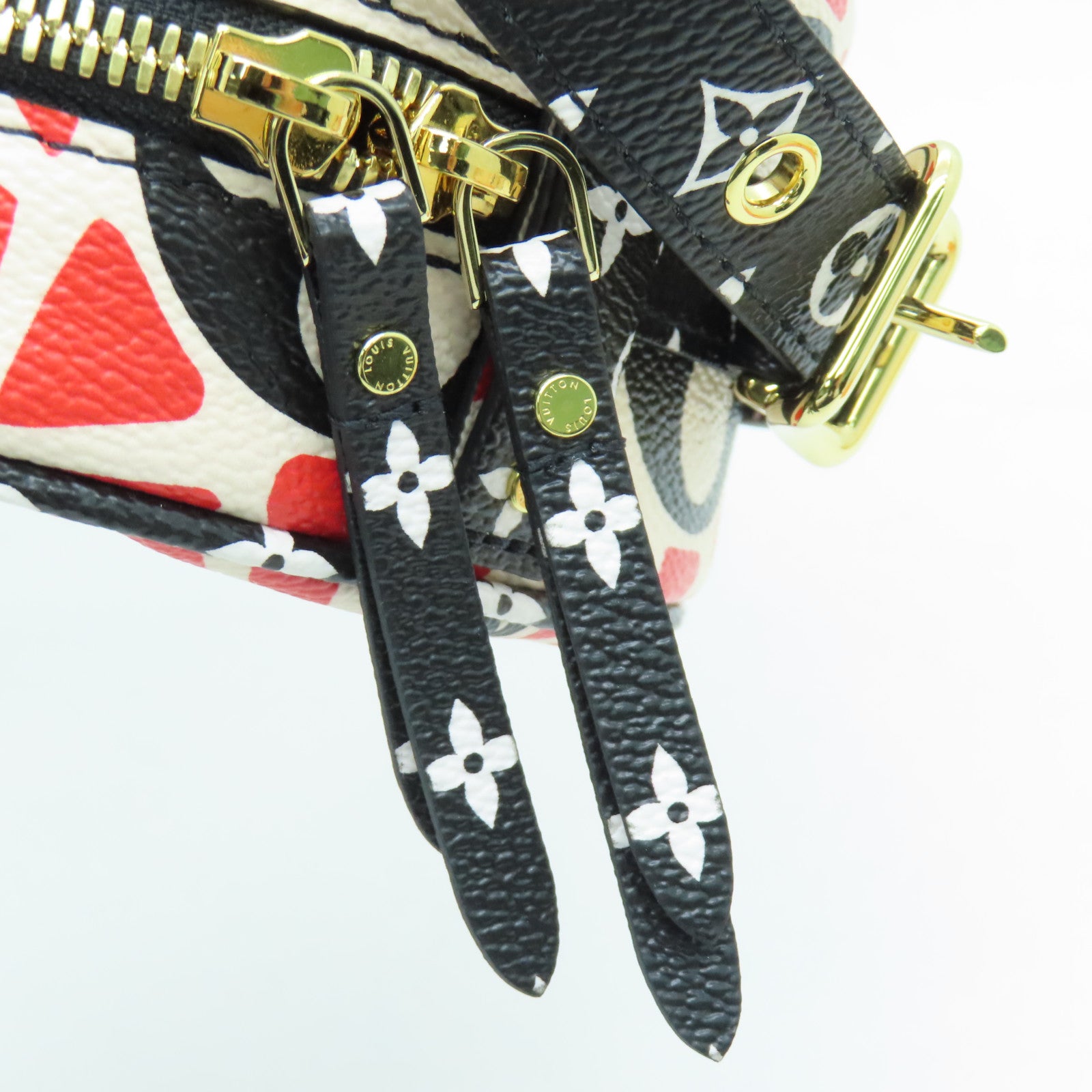 LOUIS VUITTON Clafoutis Giant Boite Chapeau金扣肩背袋红色黑色白色