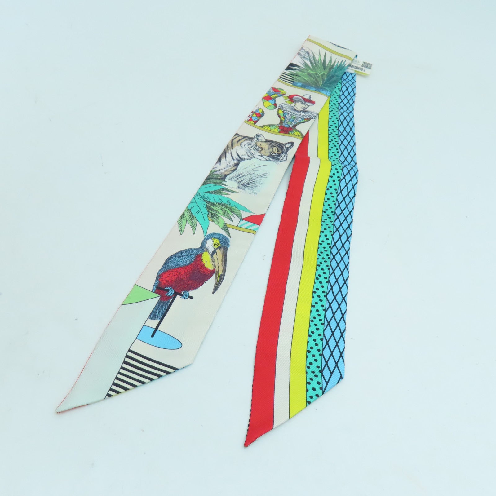 HERMES 絲質Twilly絲巾彩色