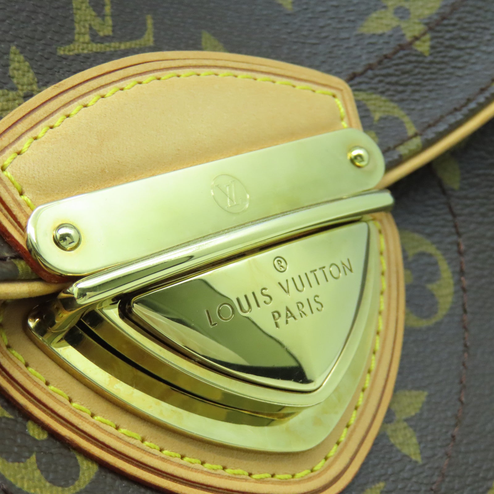 LOUIS VUITTON Monogram Beverly MM Gold Buckle Shoulder Bag Brown